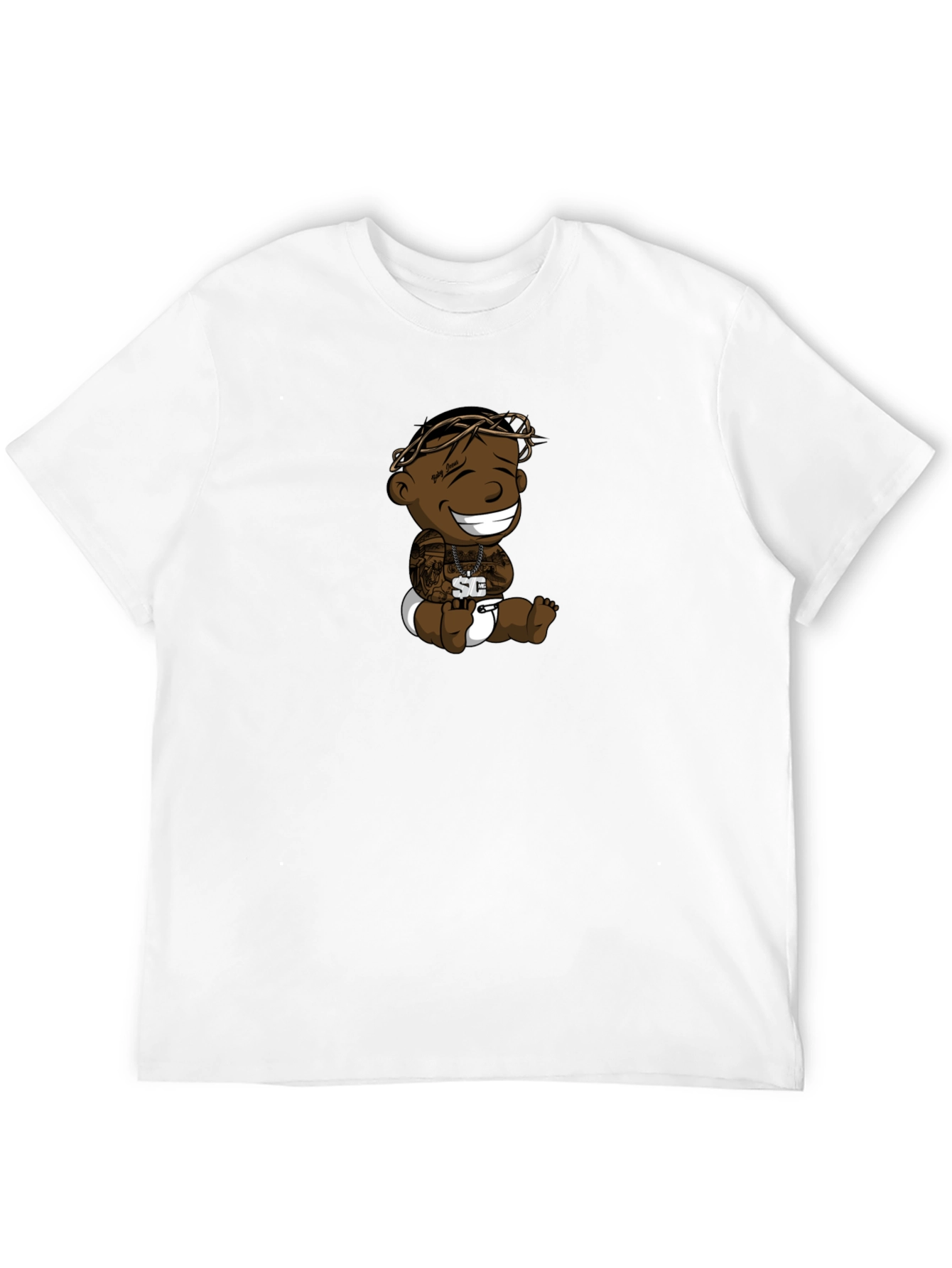 Black Baby Cartoon Graphic Black T-Shirt view 12