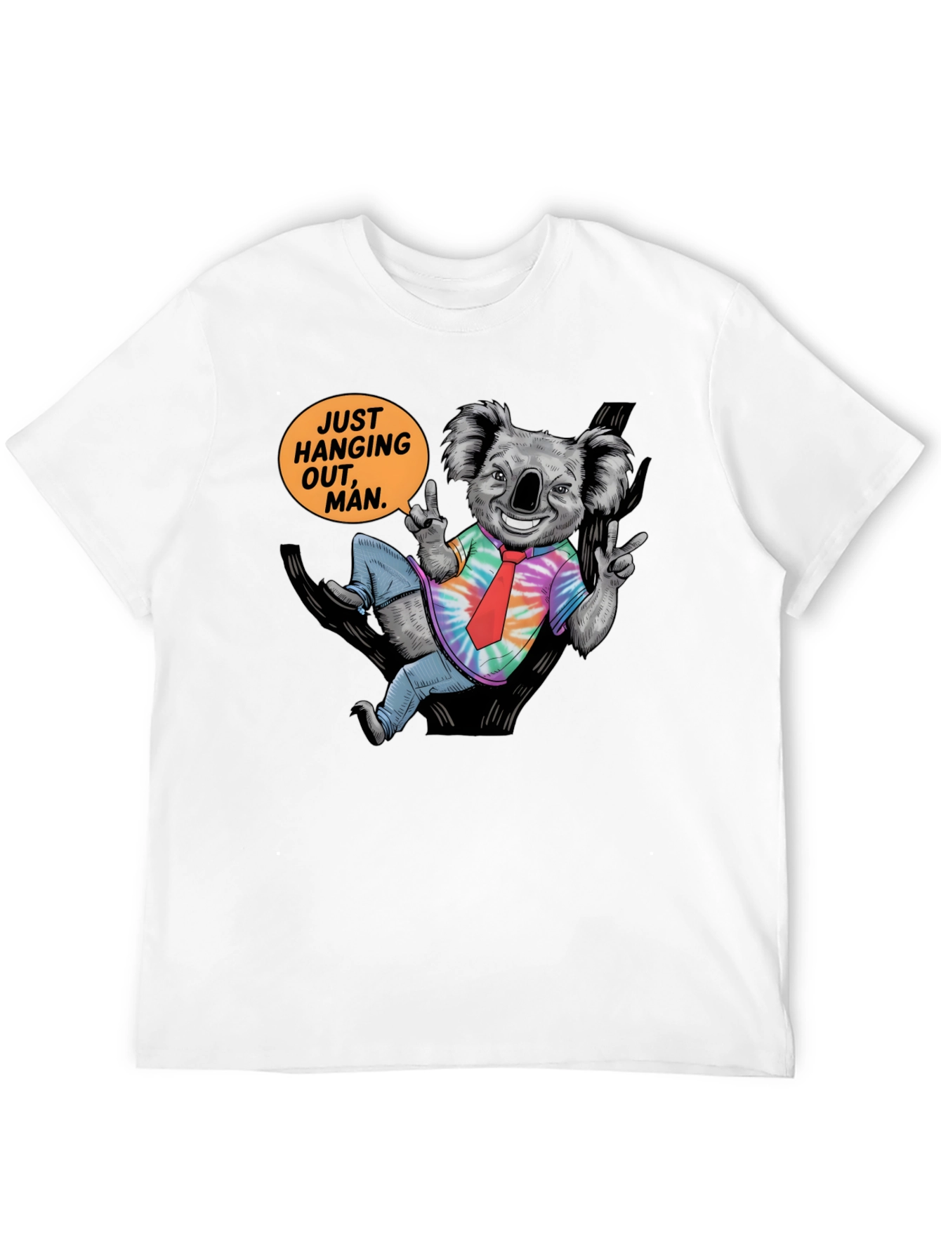 Black Cool Koala T-Shirt - Just Hanging Out, Man! view 12