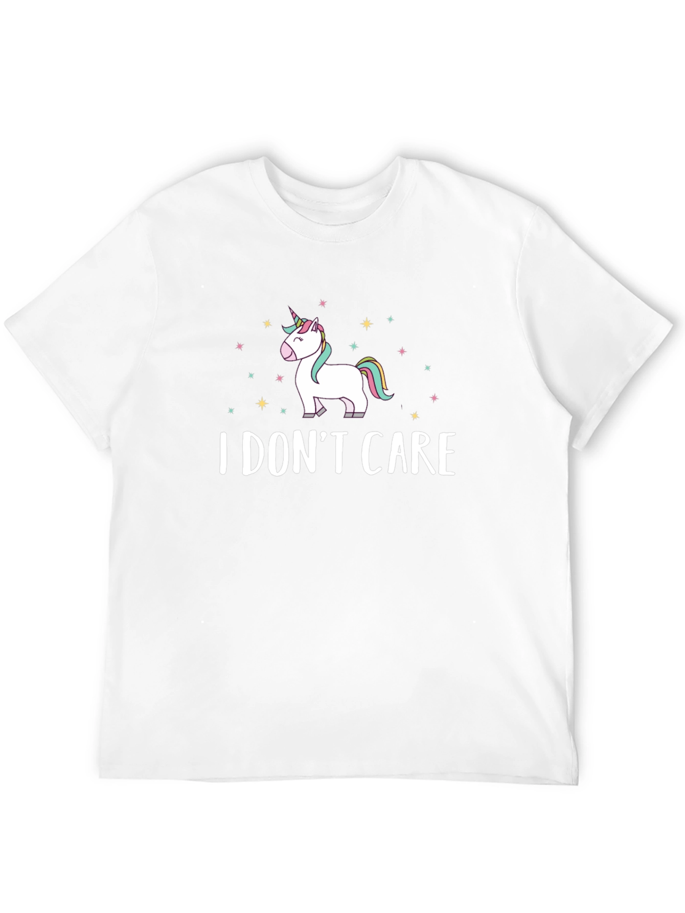 Black I Don't Care Unicorn Graphic T-Shirt view 12