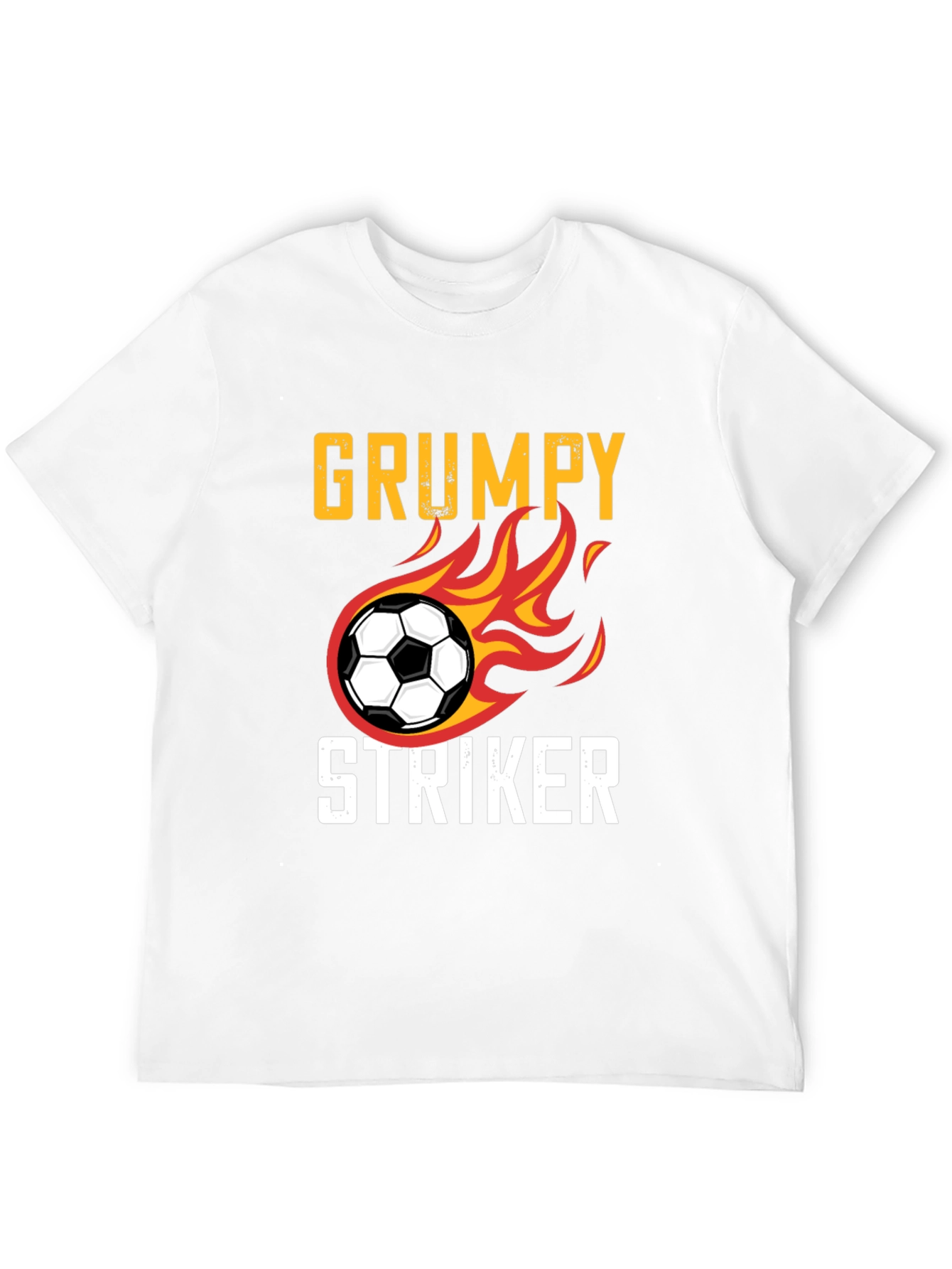 Black Grumpy Striker Soccer T-Shirt - Funny Sportswear view 12