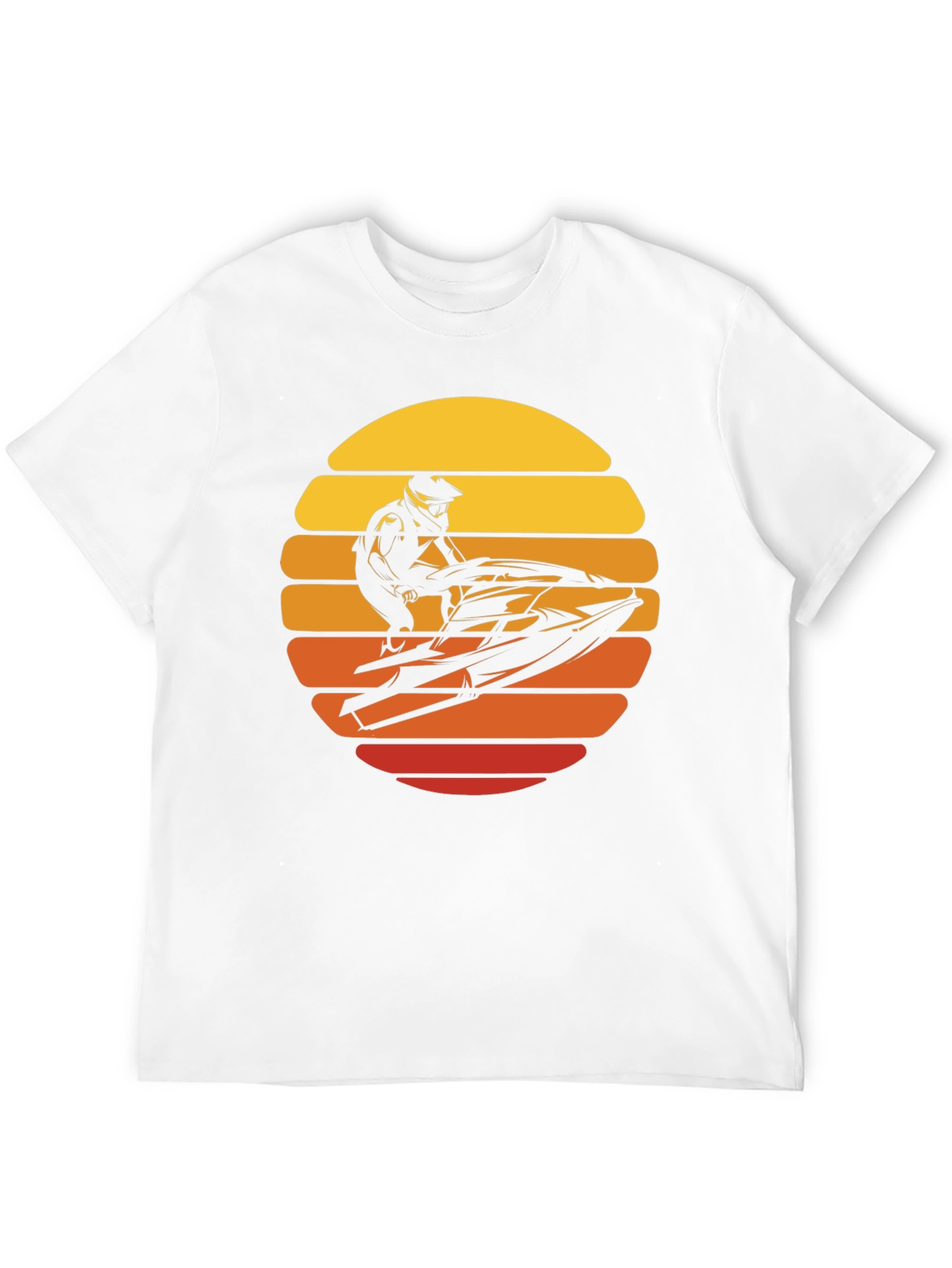 Black Jet Ski Sunset Graphic Tee - Black Cotton T-Shirt view 12