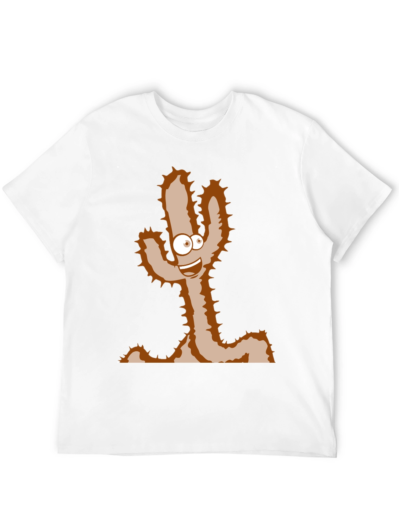 Black Cartoon Cactus T-Shirt - Funny Desert Plant Tee view 12