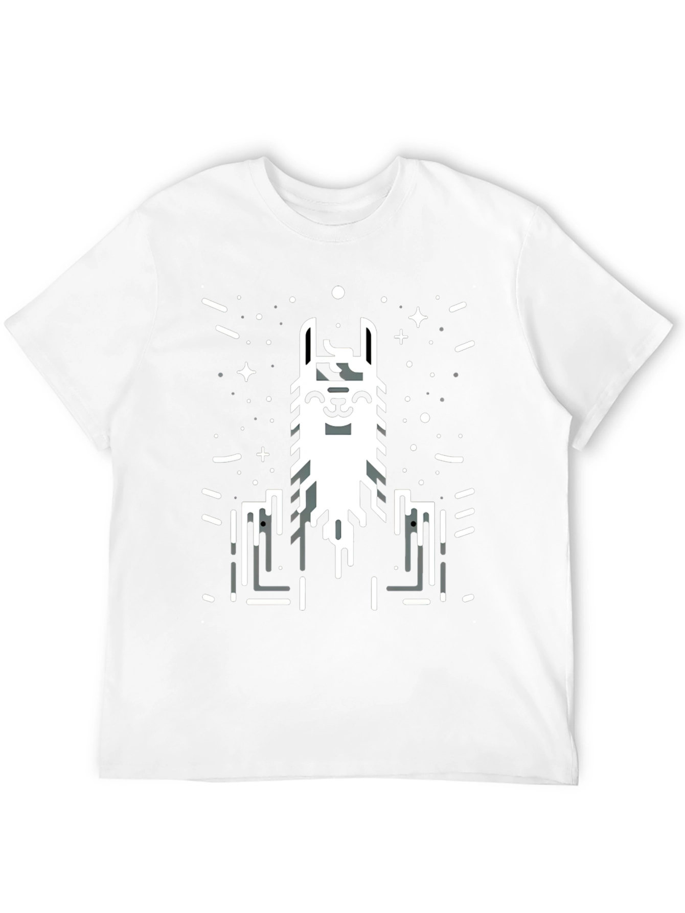 Black Geometric Llama Graphic Tee - Black view 12