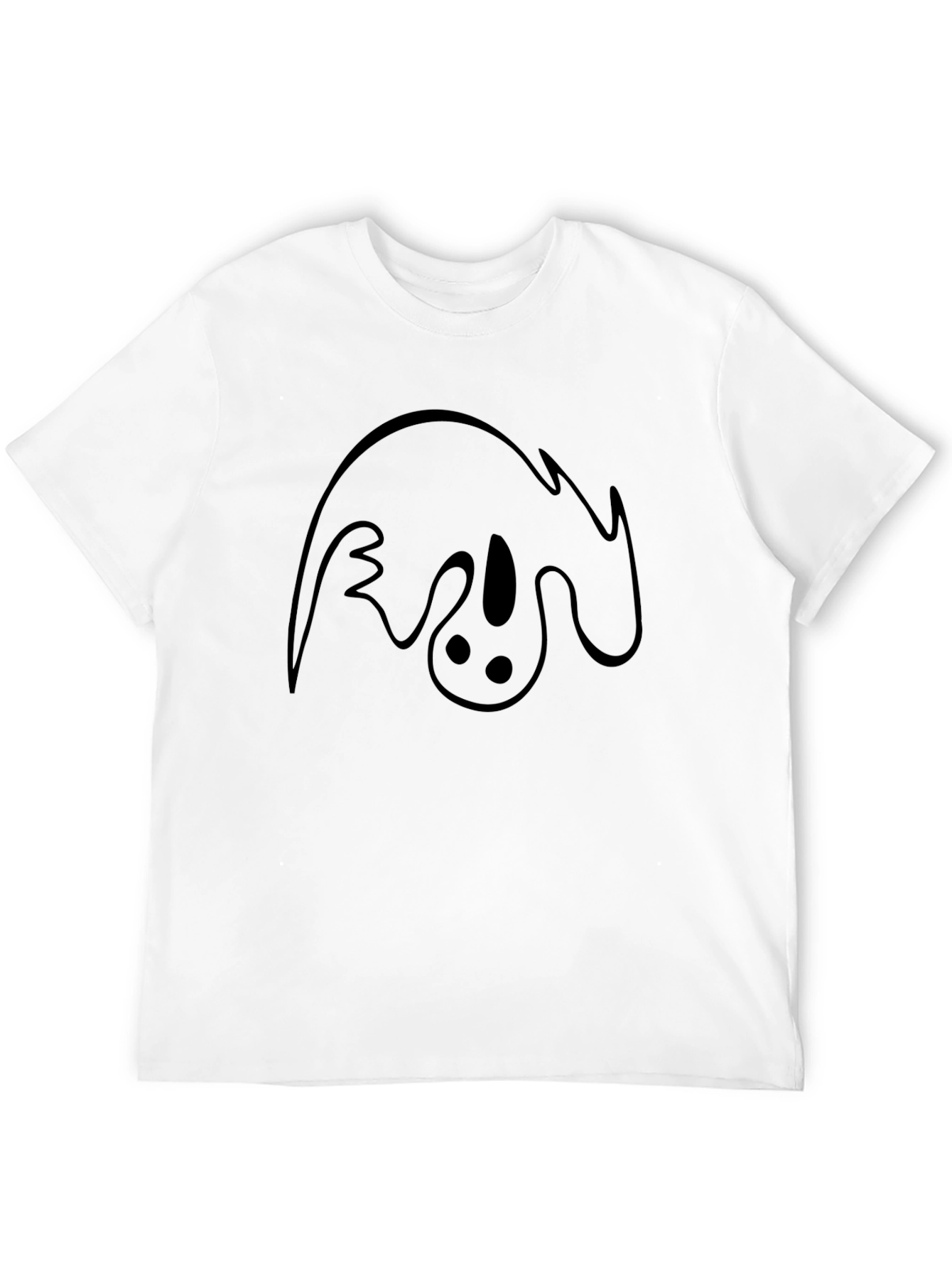 Black Ghost Graphic Tee - Soft Black Cotton T-Shirt view 12