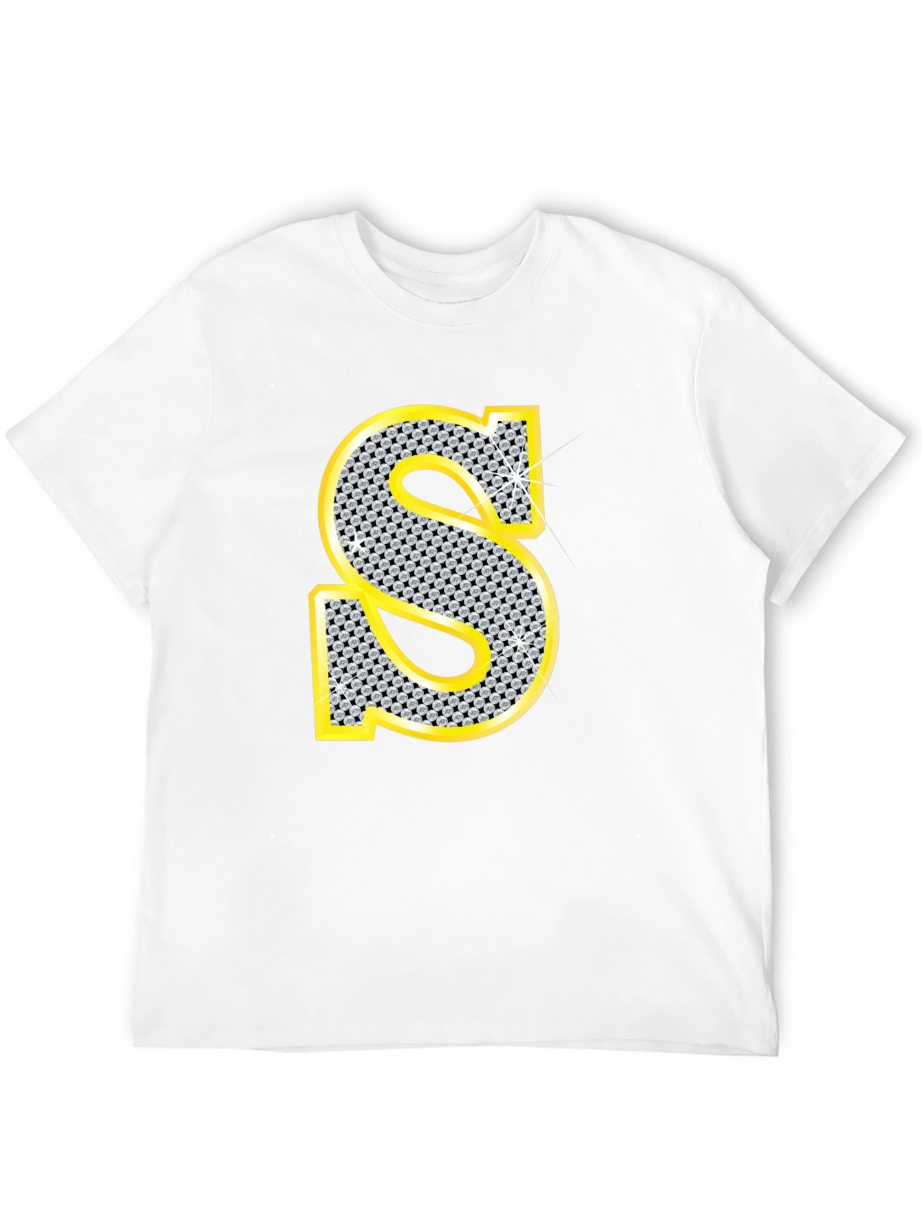 Black Diamond Letter S Black T-Shirt view 12