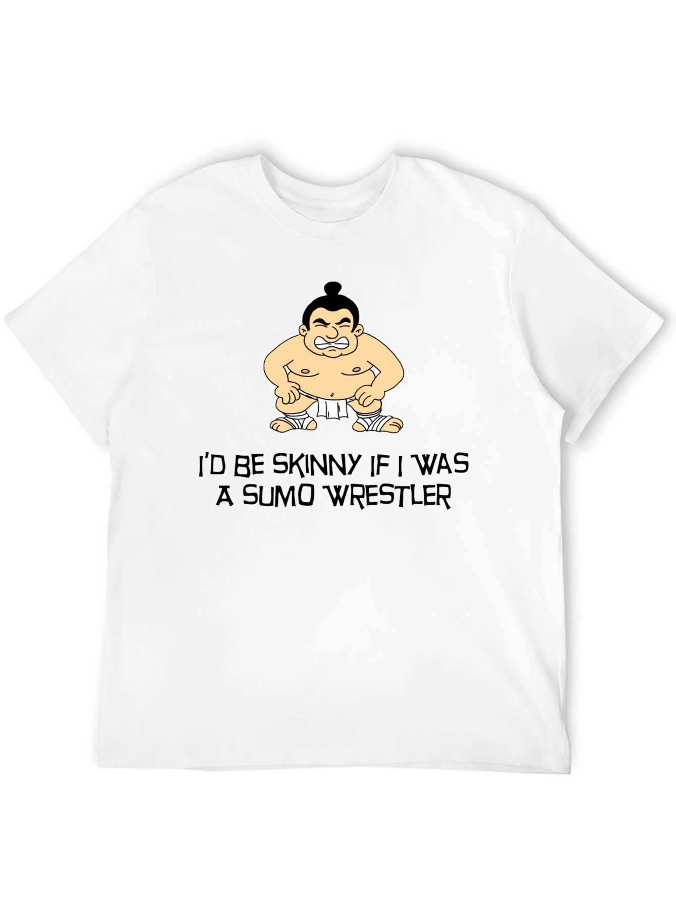 Black Sumo Wrestler Graphic T-Shirt - Funny Design view 12