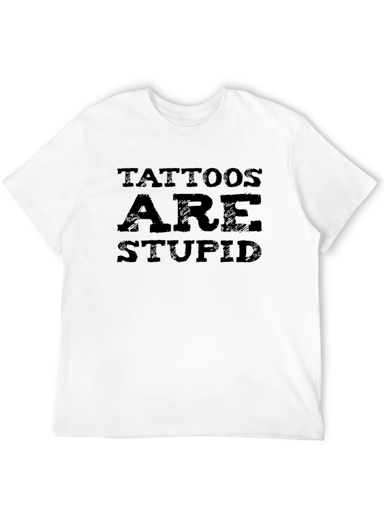 Black Tattoos Are Stupid Graphic Tee -  Soft Black Cotton T-Shirt view 12