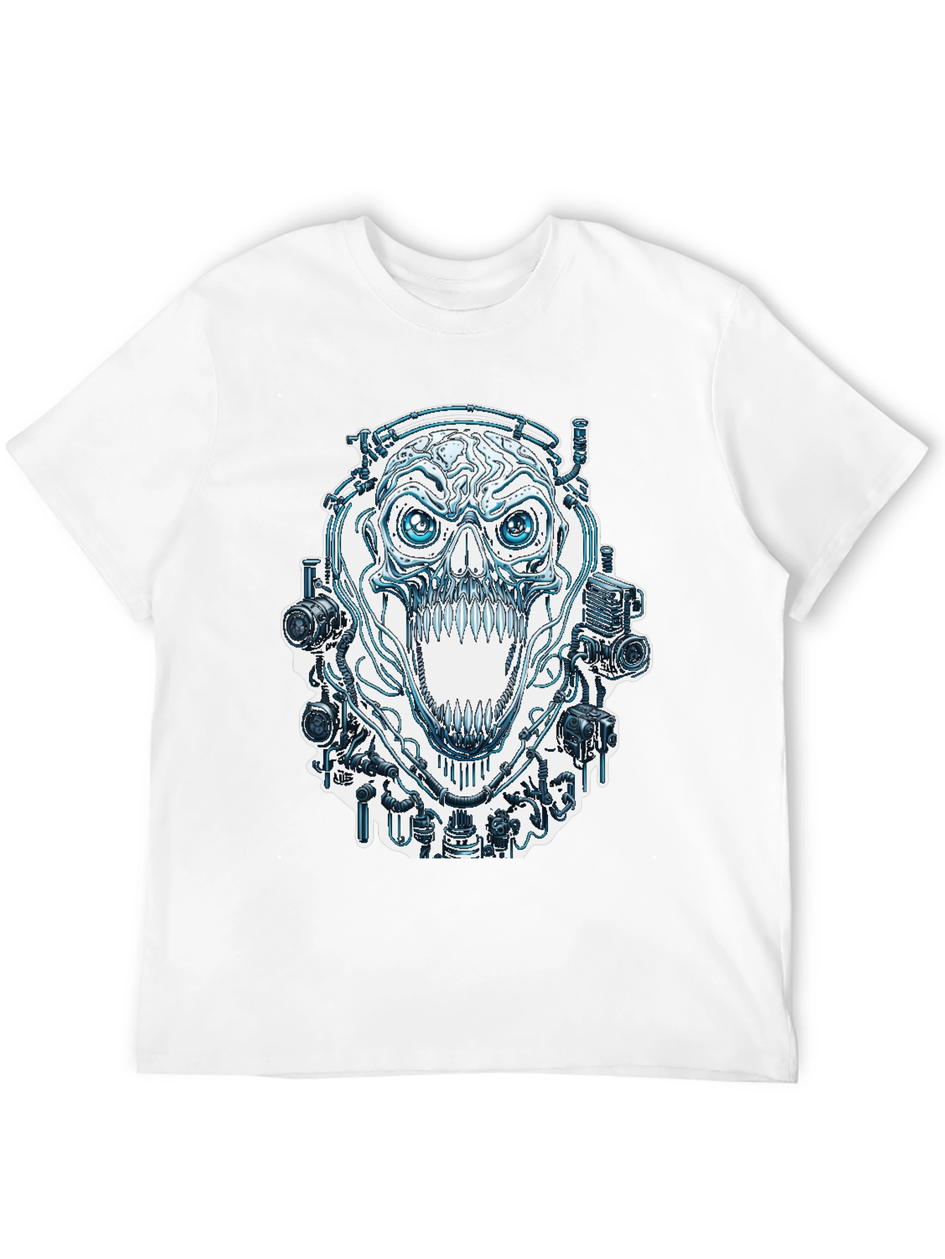 Black Steampunk Skull T-Shirt - Edgy Graphic Tee view 12