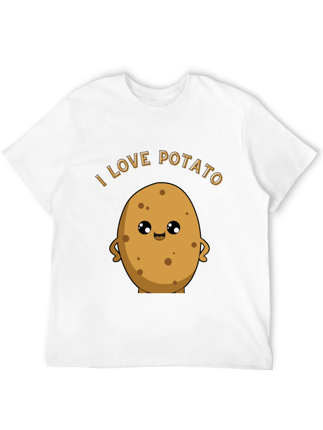 Black I Love Potato Graphic T-Shirt - Unisex Black Tee view 12