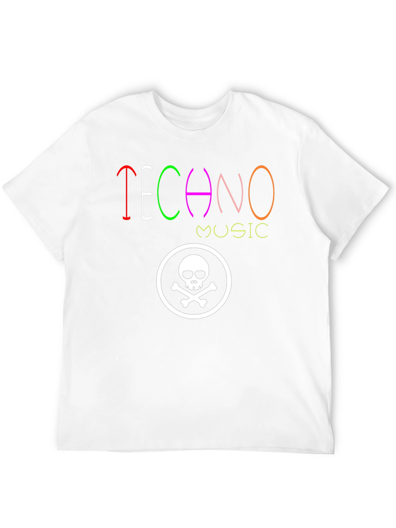 Black Techno Music Skull Graphic Tee - Black view 12