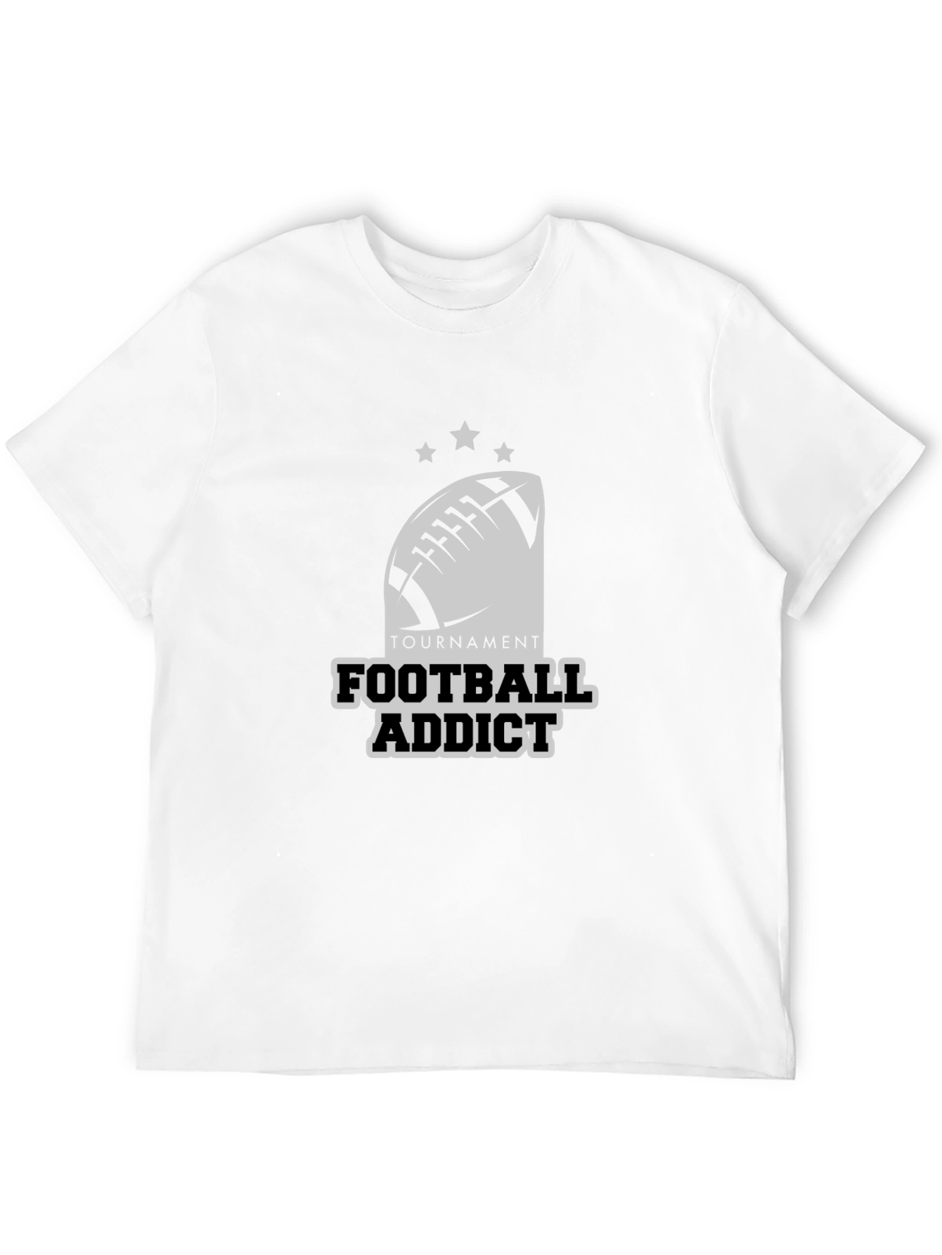 Black Tournament Football Addict T-Shirt view 12