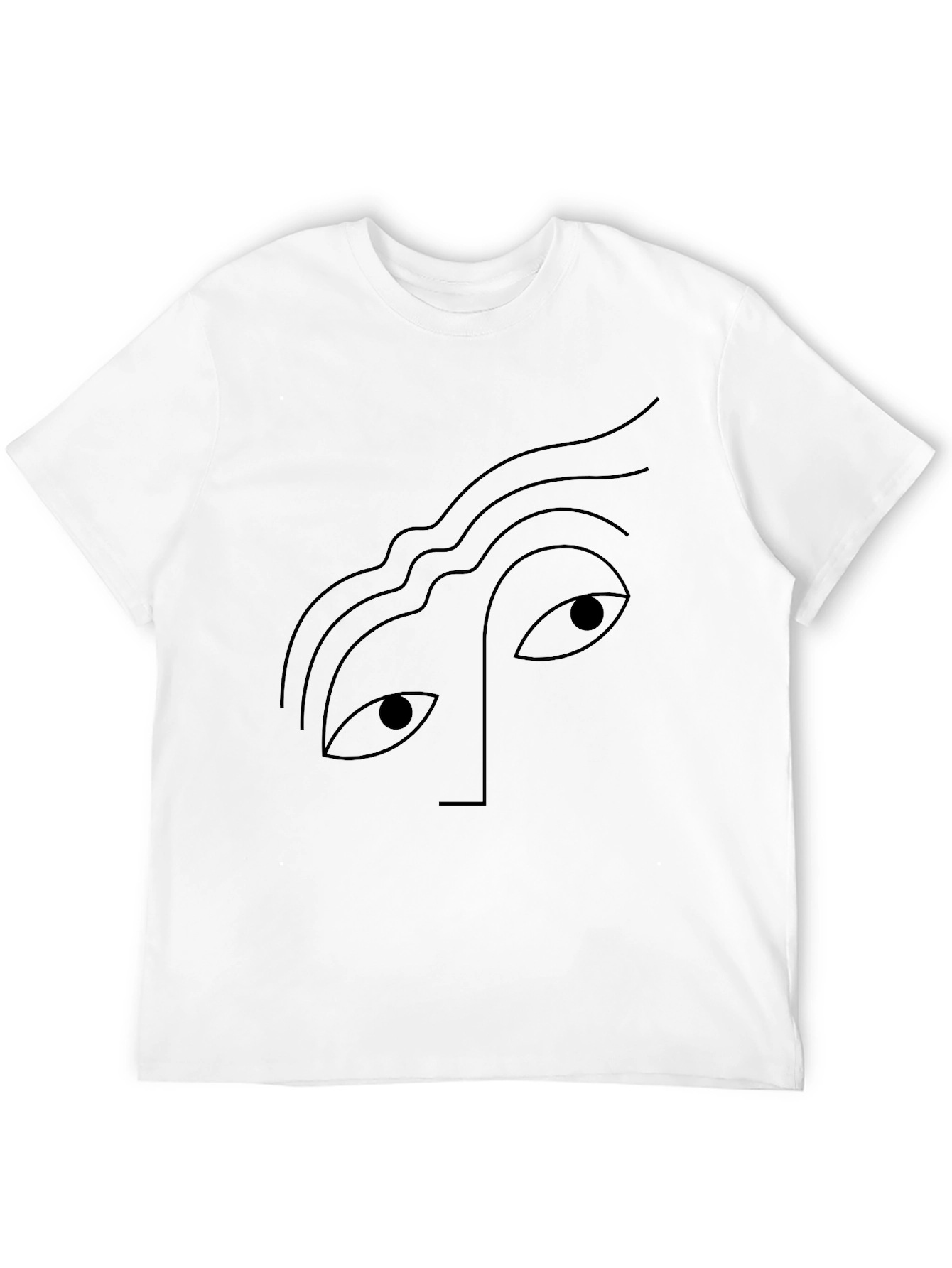 Black Abstract Face Graphic Black T-Shirt view 12