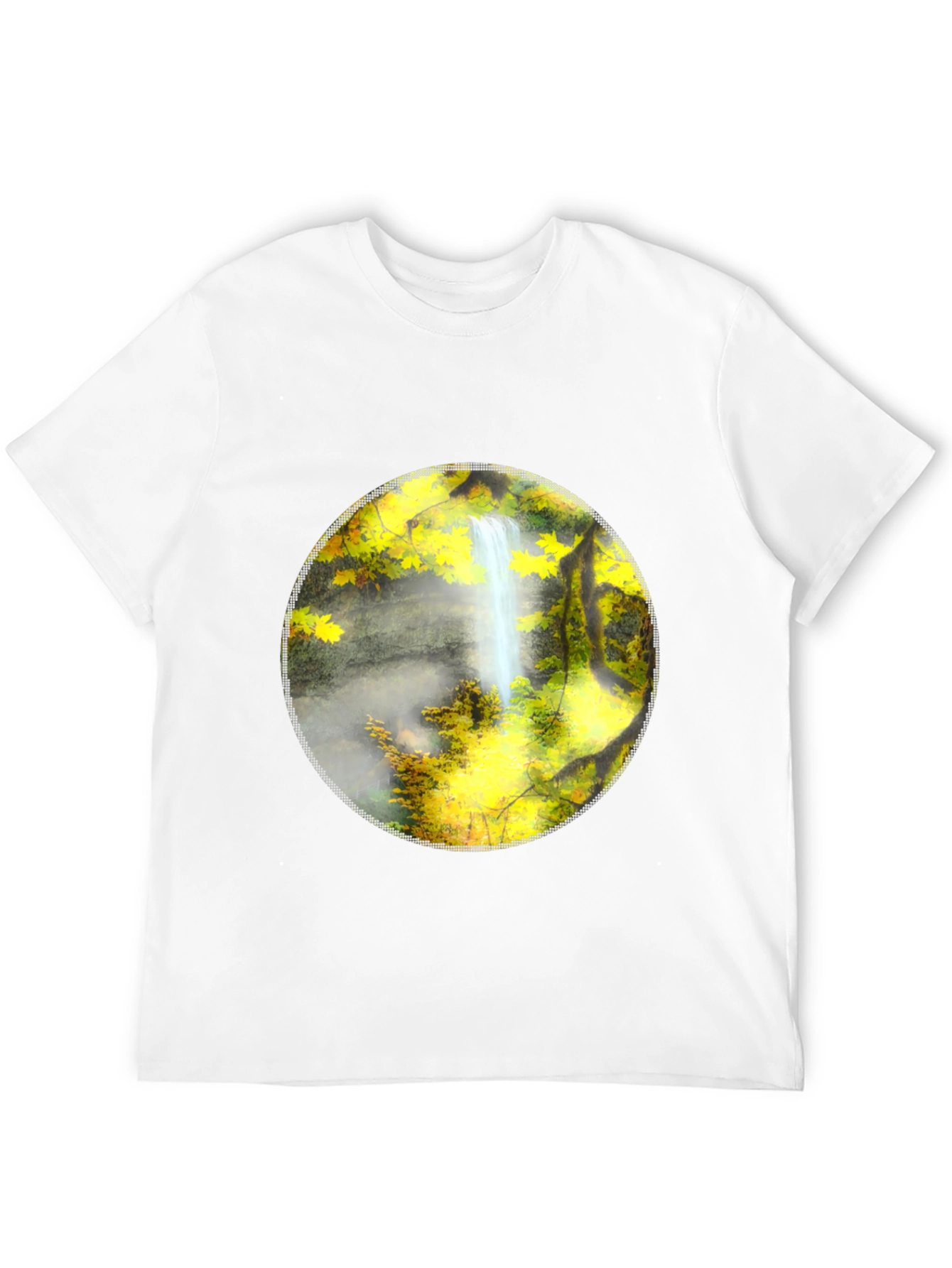 Black Waterfall Graphic Tee - Nature Lover's Black T-Shirt view 12