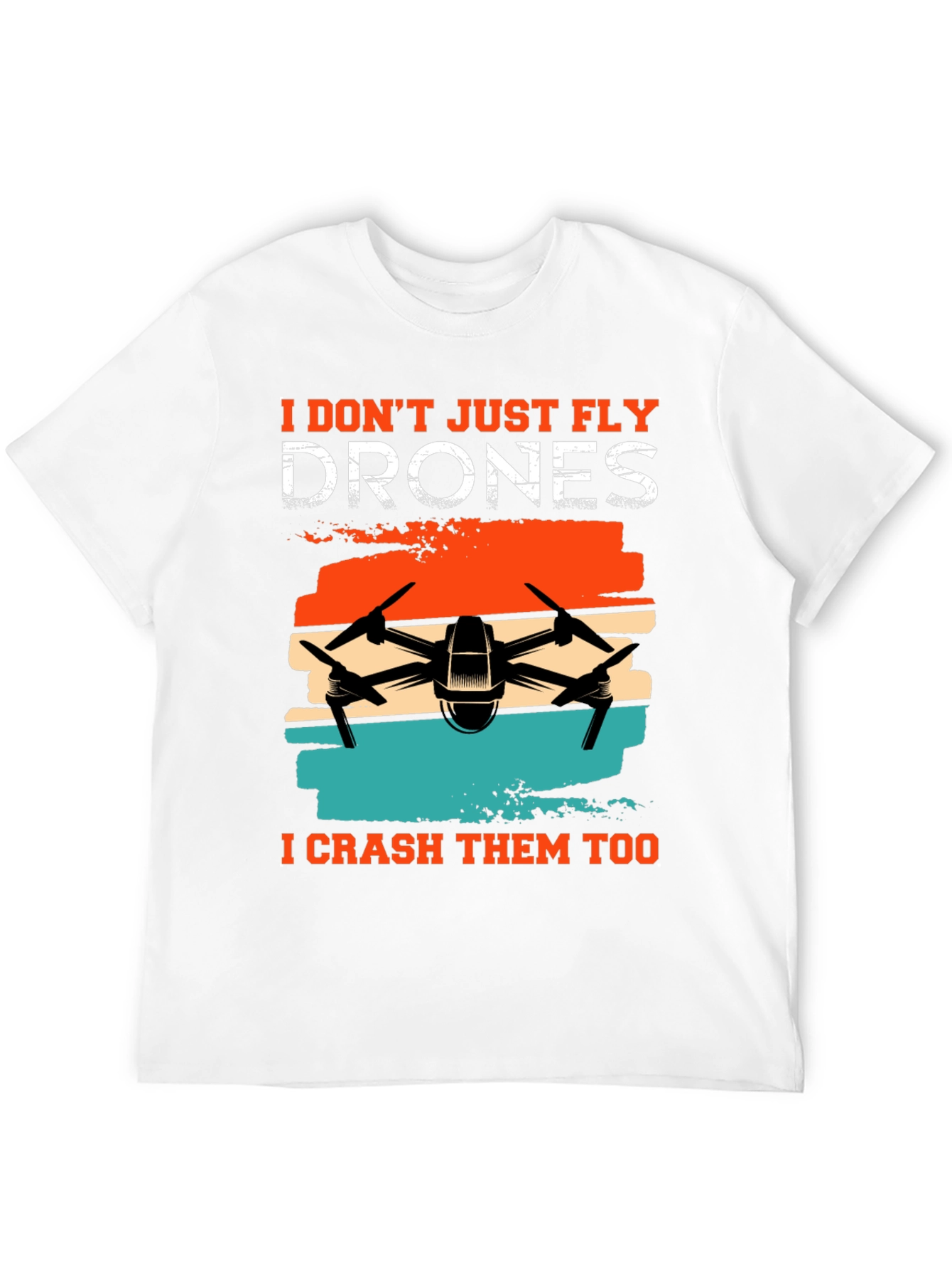 Black Drone Enthusiast T-Shirt - Fly & Crash view 12