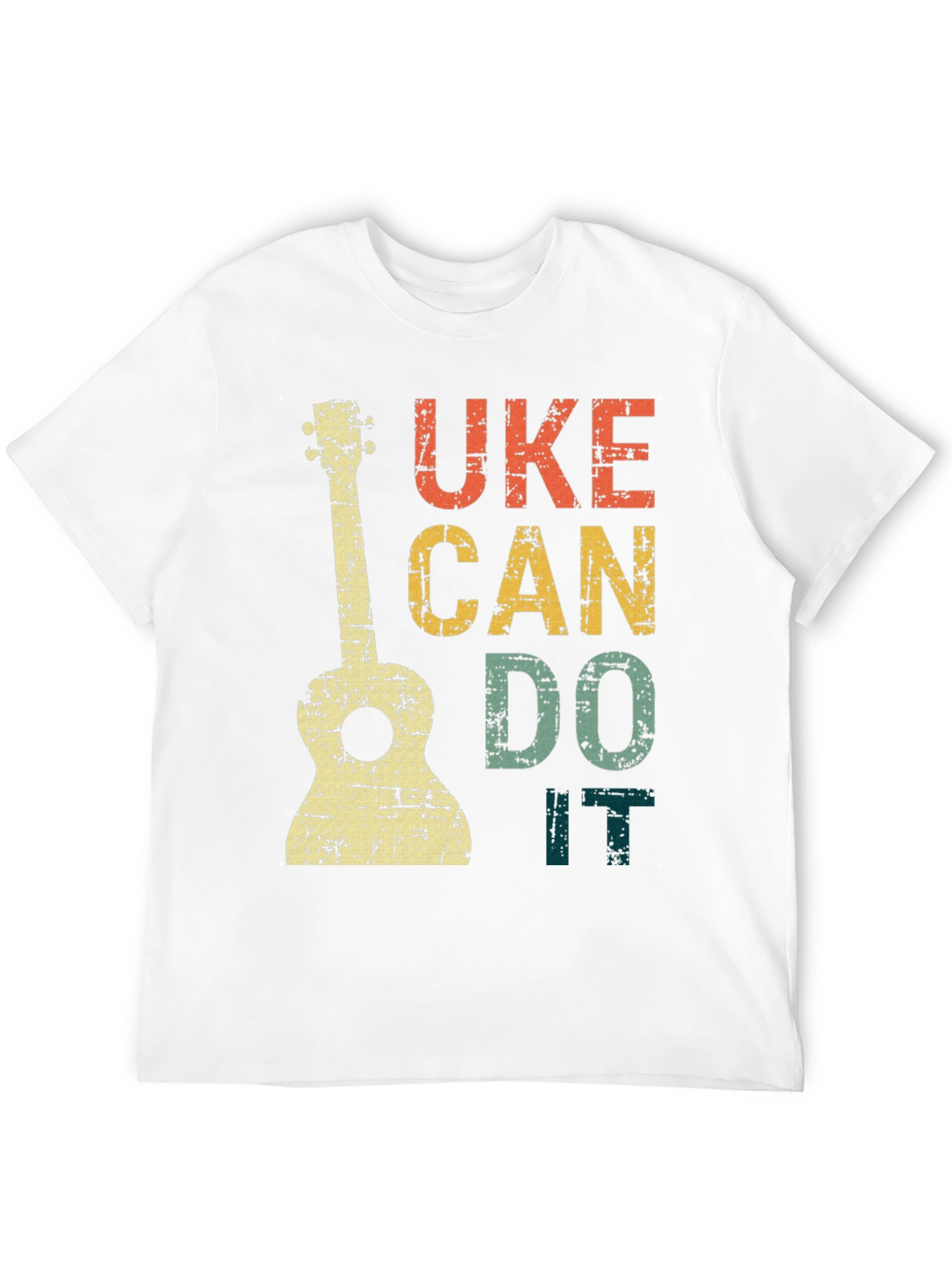 Black Uke Can Do It T-Shirt - Retro Ukulele Graphic Tee view 12