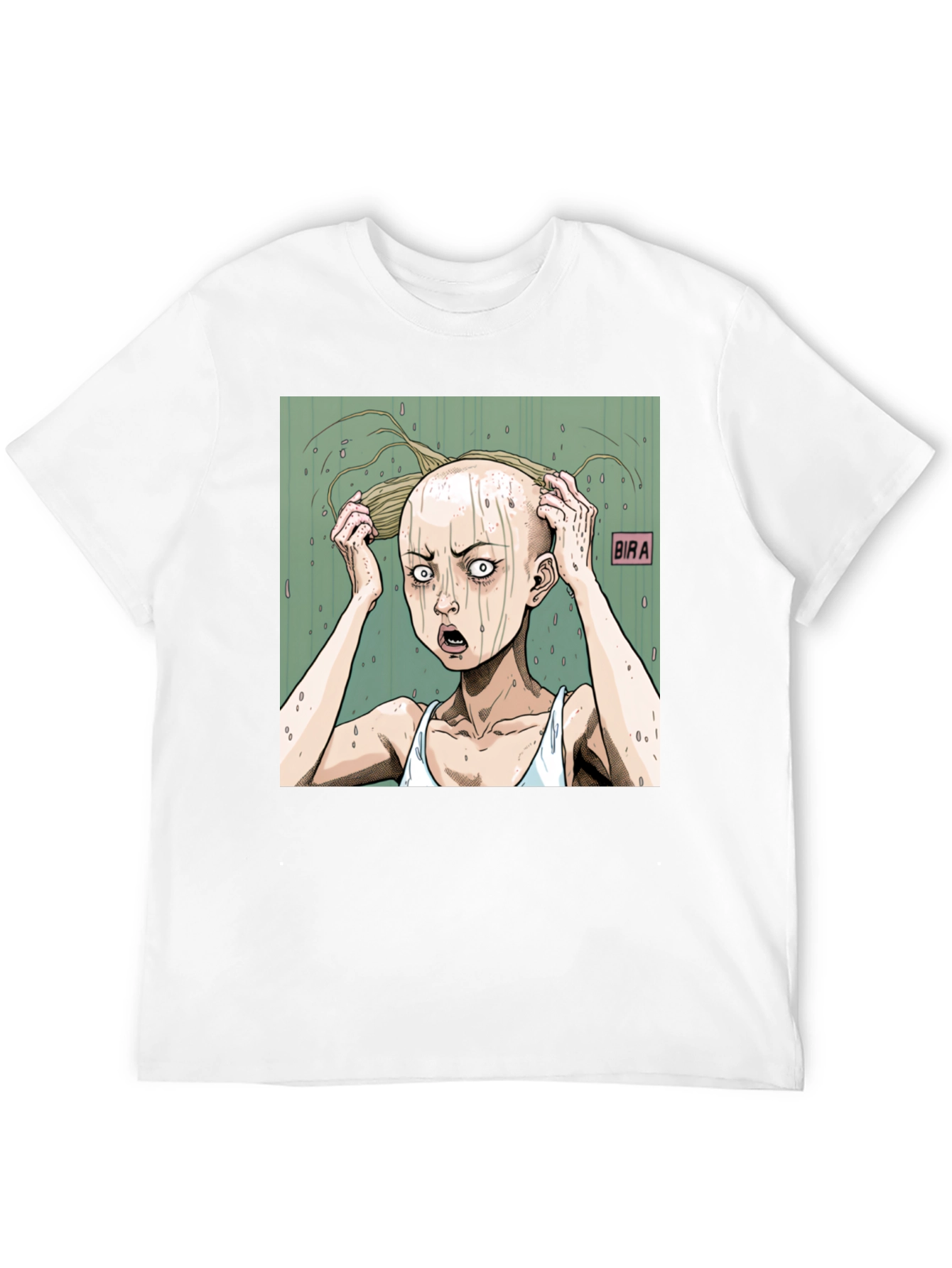 Black Unique Graphic Print T-Shirt: BIRA Hair Design view 12