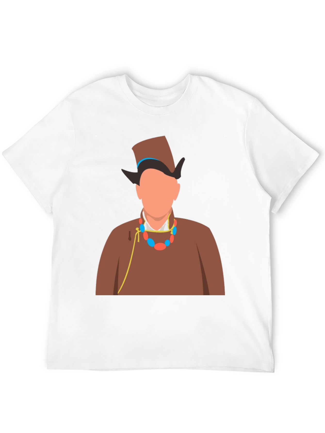 Black Stylish Graphic Tee: Man in Traditional Outfit view 12