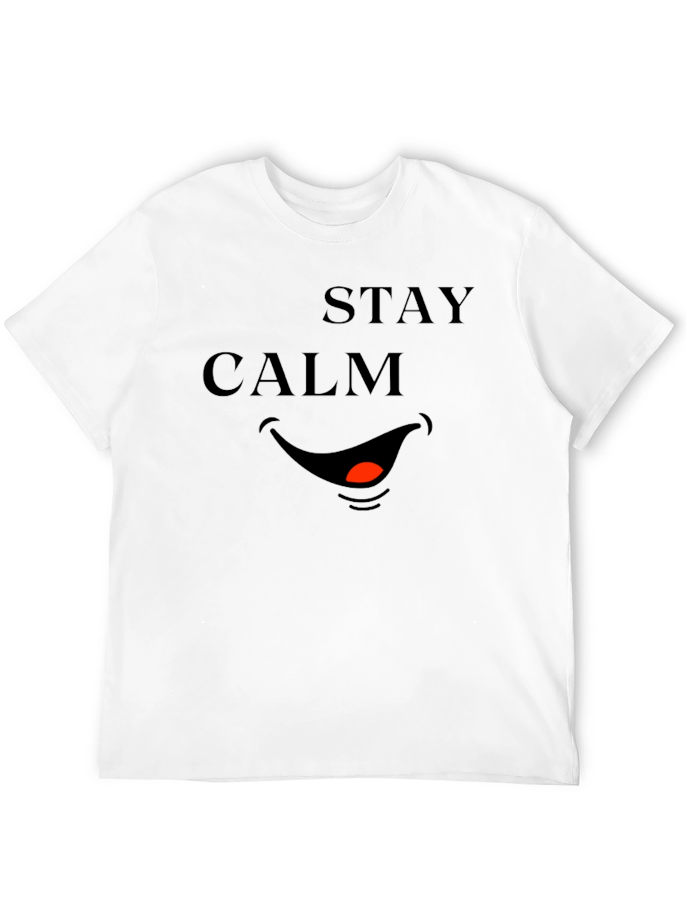 Black Stay Calm Smile Graphic Tee - Black view 12