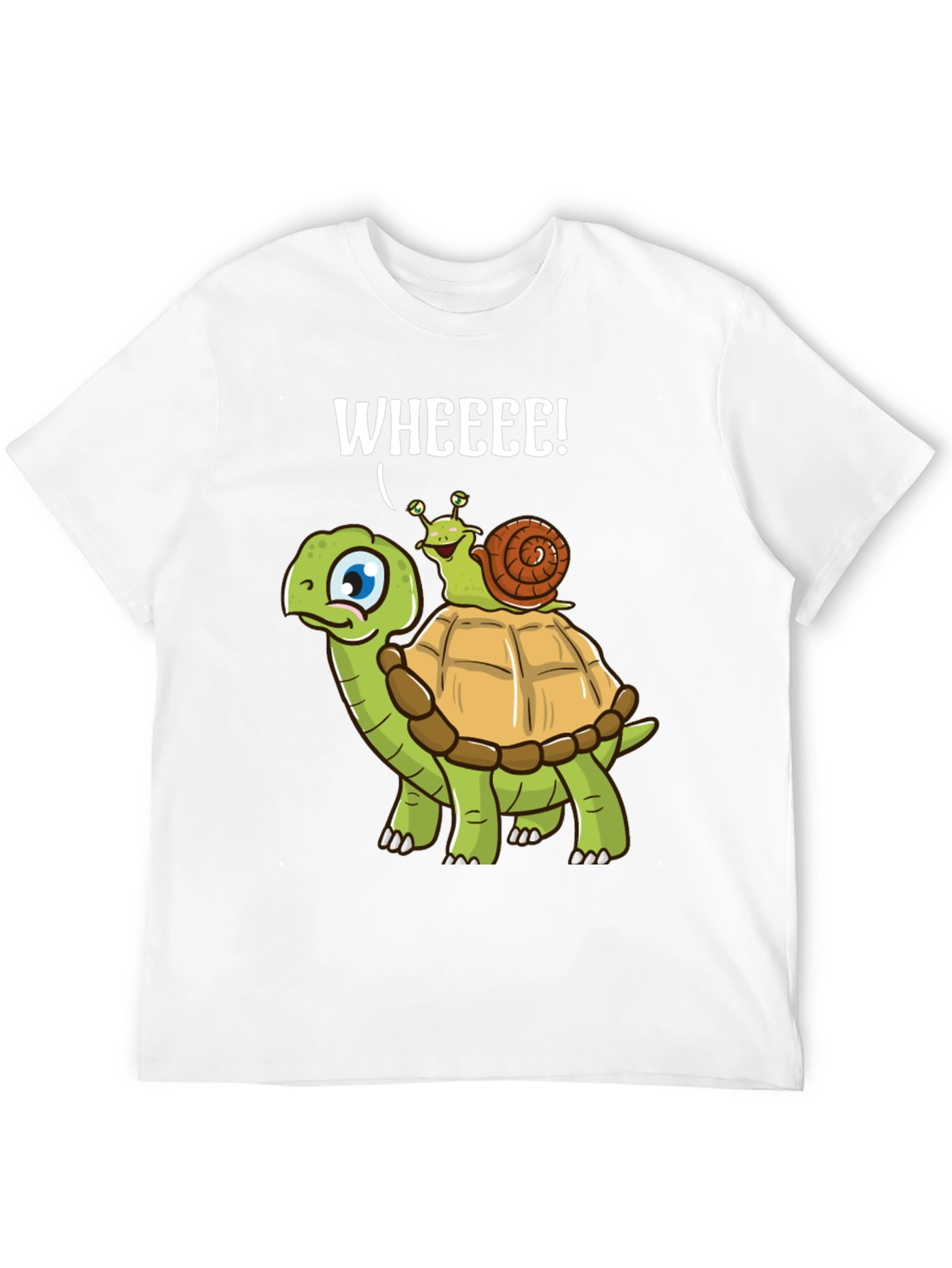 Black Funny Turtle Snail Wheee! Graphic T-Shirt view 12