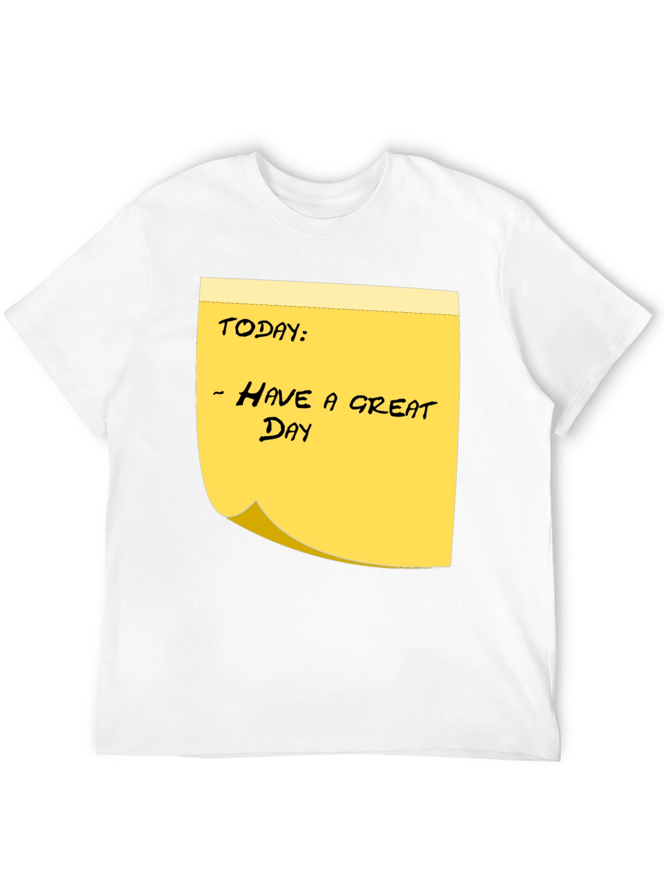 Black Have a Great Day Sticky Note T-Shirt - Black Cotton Tee view 12