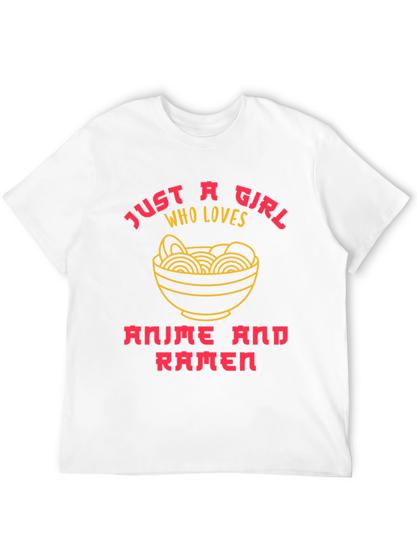 Black Anime and Ramen T-Shirt - Just a Girl Who Loves view 12
