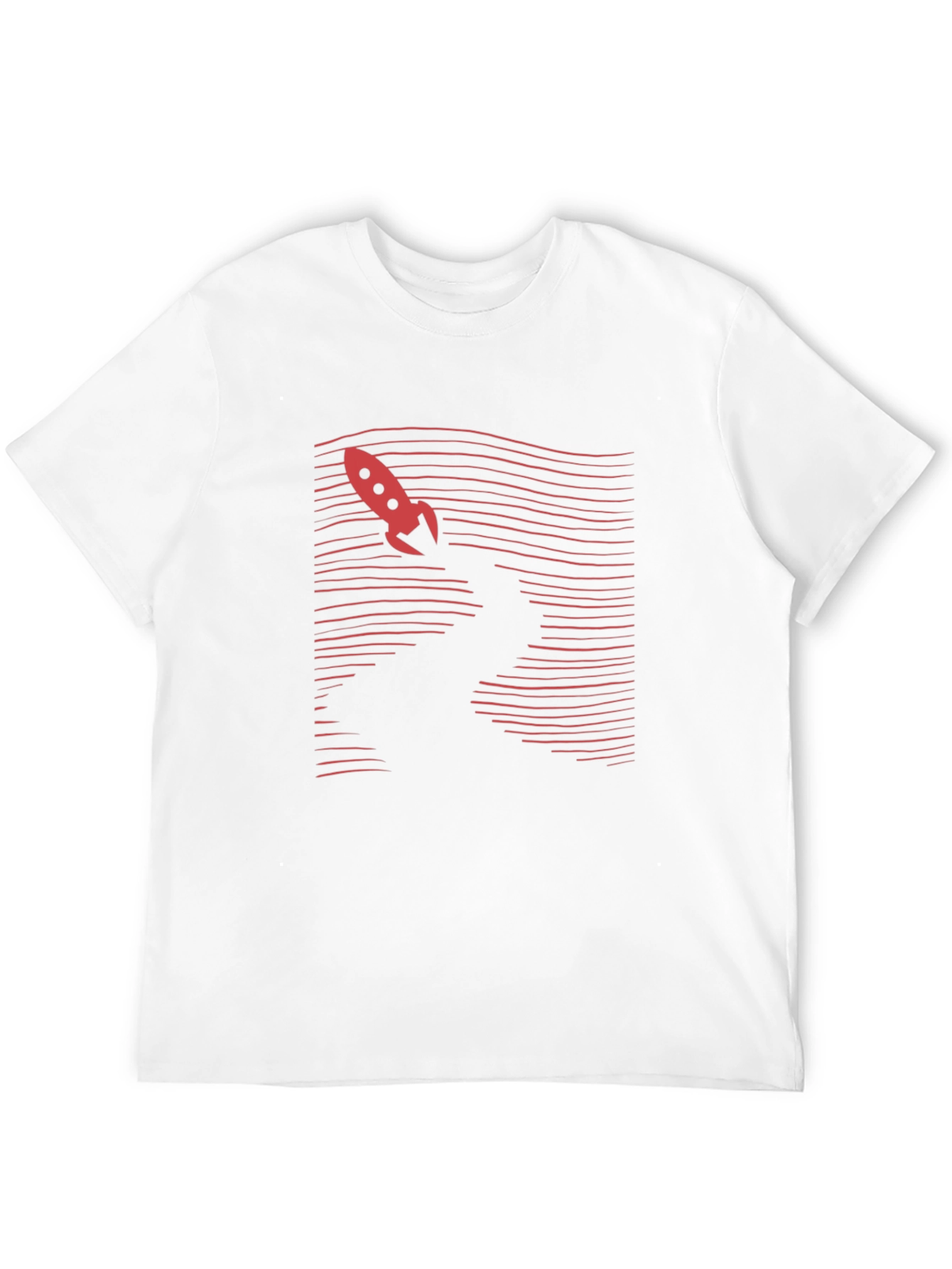 Black Retro Rocket Graphic Tee - Black Cotton T-Shirt view 12