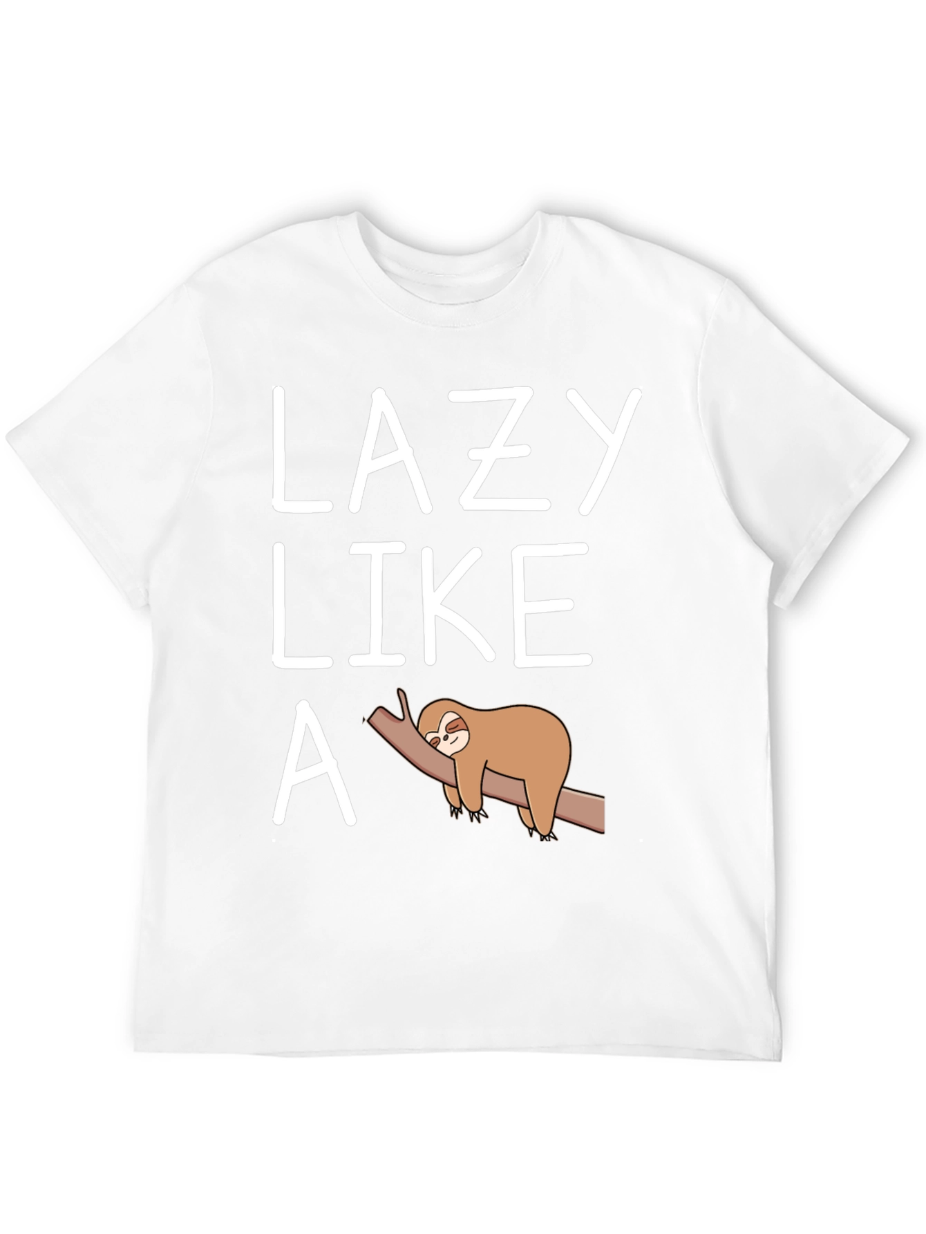 Black Lazy Like a Sloth T-Shirt Funny Graphic Tee view 12