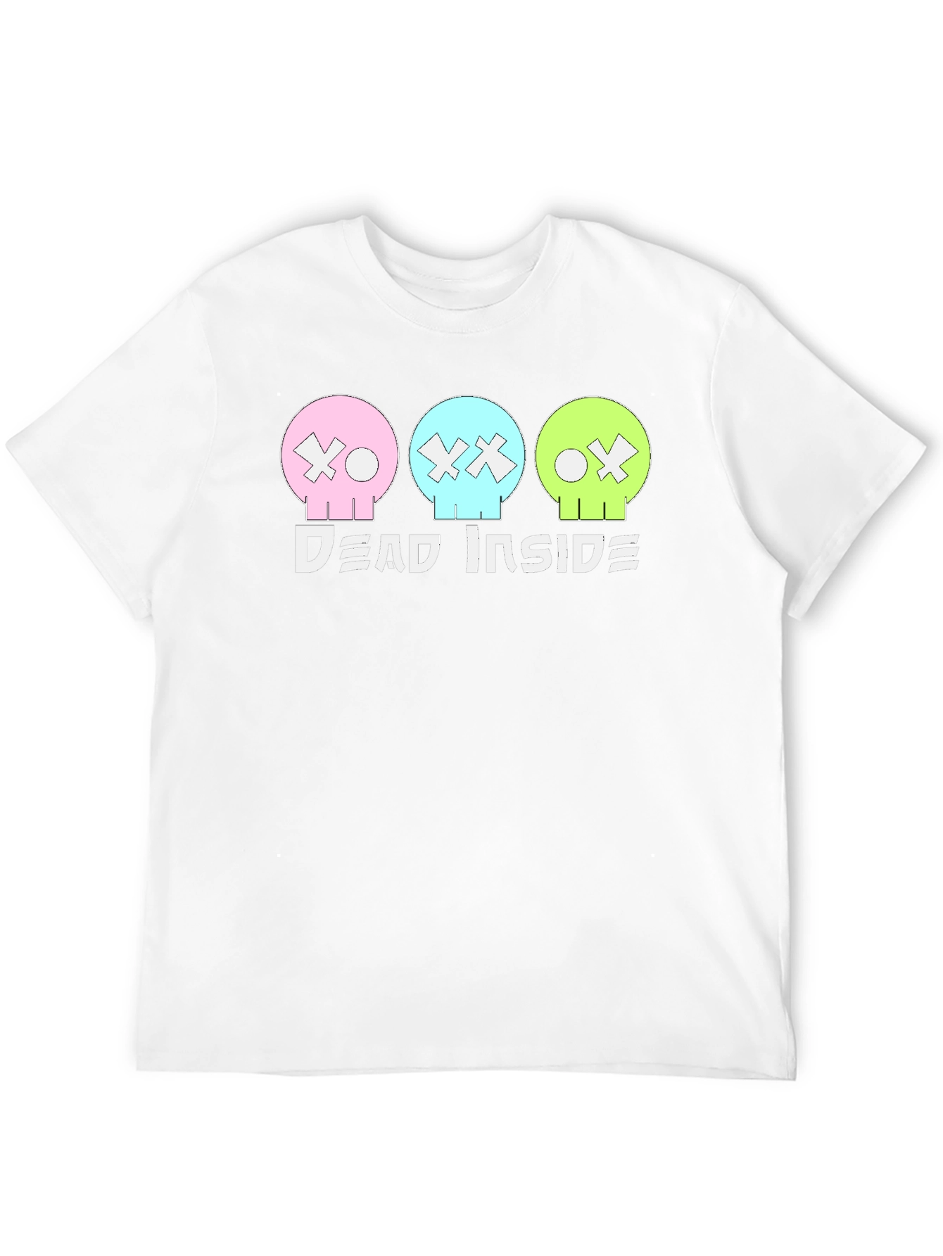 Black Dead Inside T-Shirt: Pastel Skulls, Trendy Graphic Tee view 12