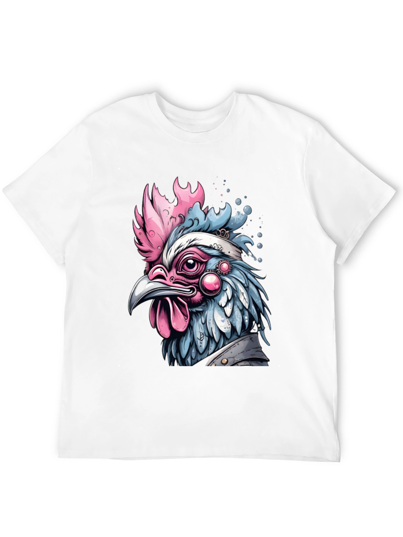 Black Artistic Chicken Graphic T-Shirt view 12