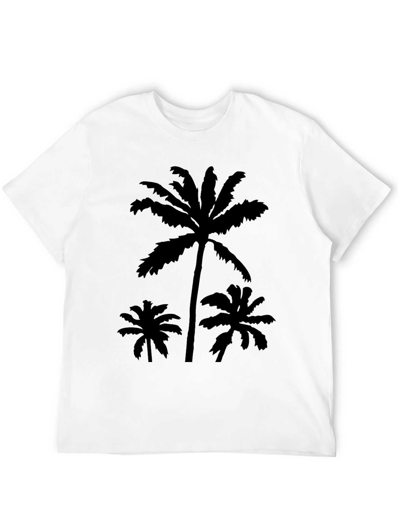 Black Tropical Palm Tree Graphic T-Shirt view 12