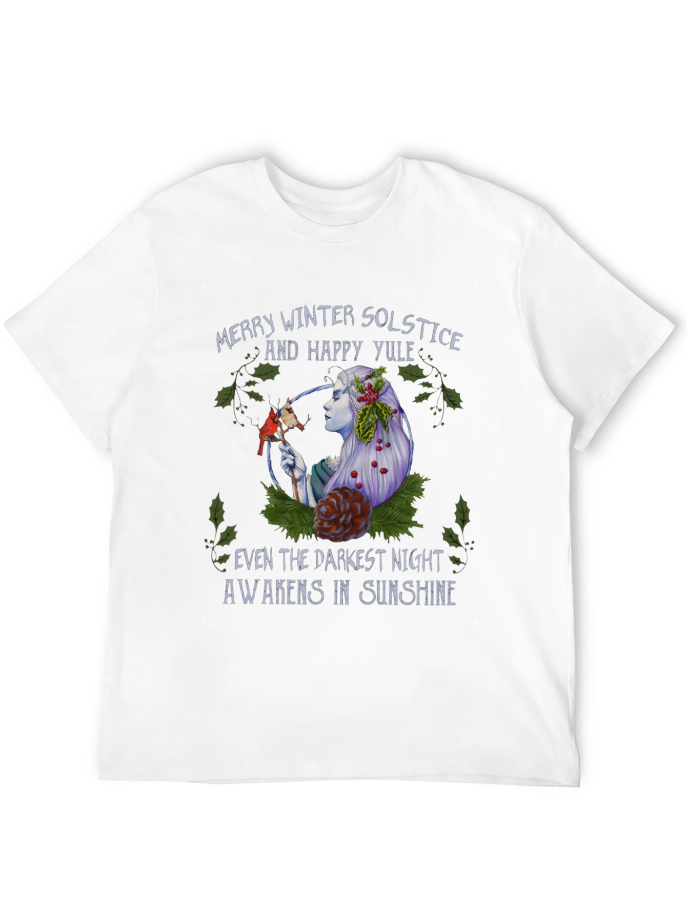 Black Winter Solstice & Happy Yule Graphic T-Shirt view 12