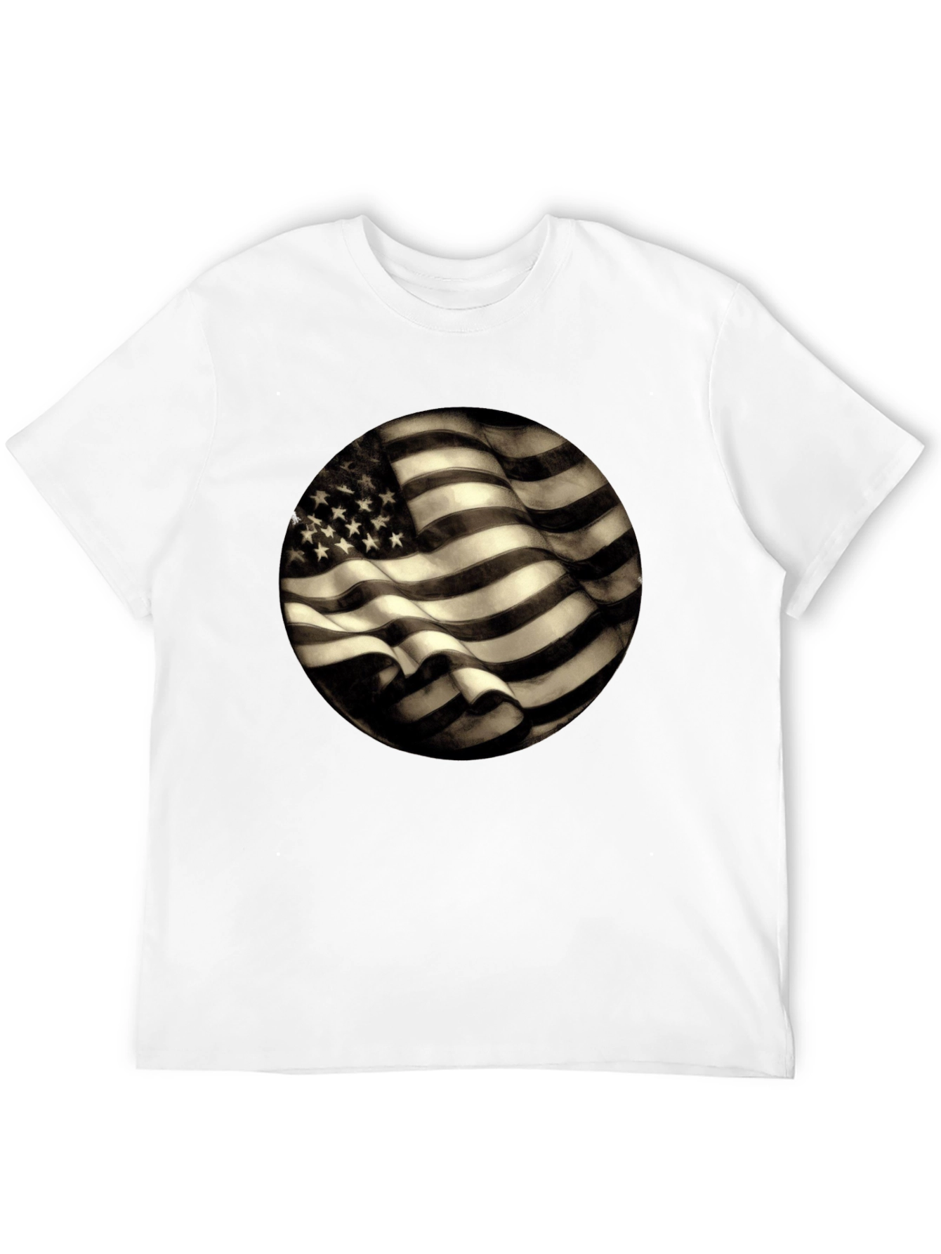 Black American Flag Graphic Men's Black T-Shirt view 12