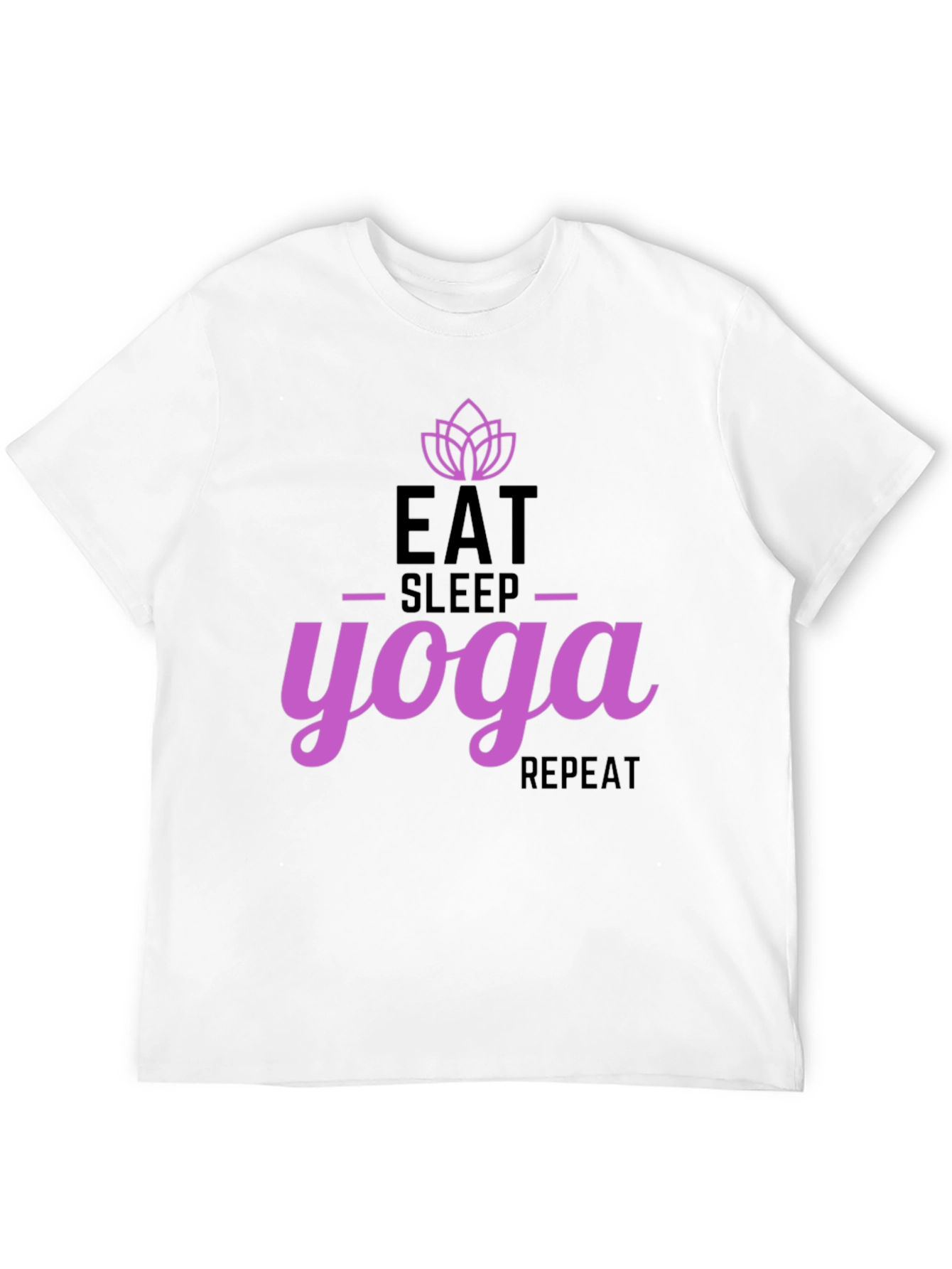 Black Eat Sleep Yoga Repeat Black T-Shirt view 12