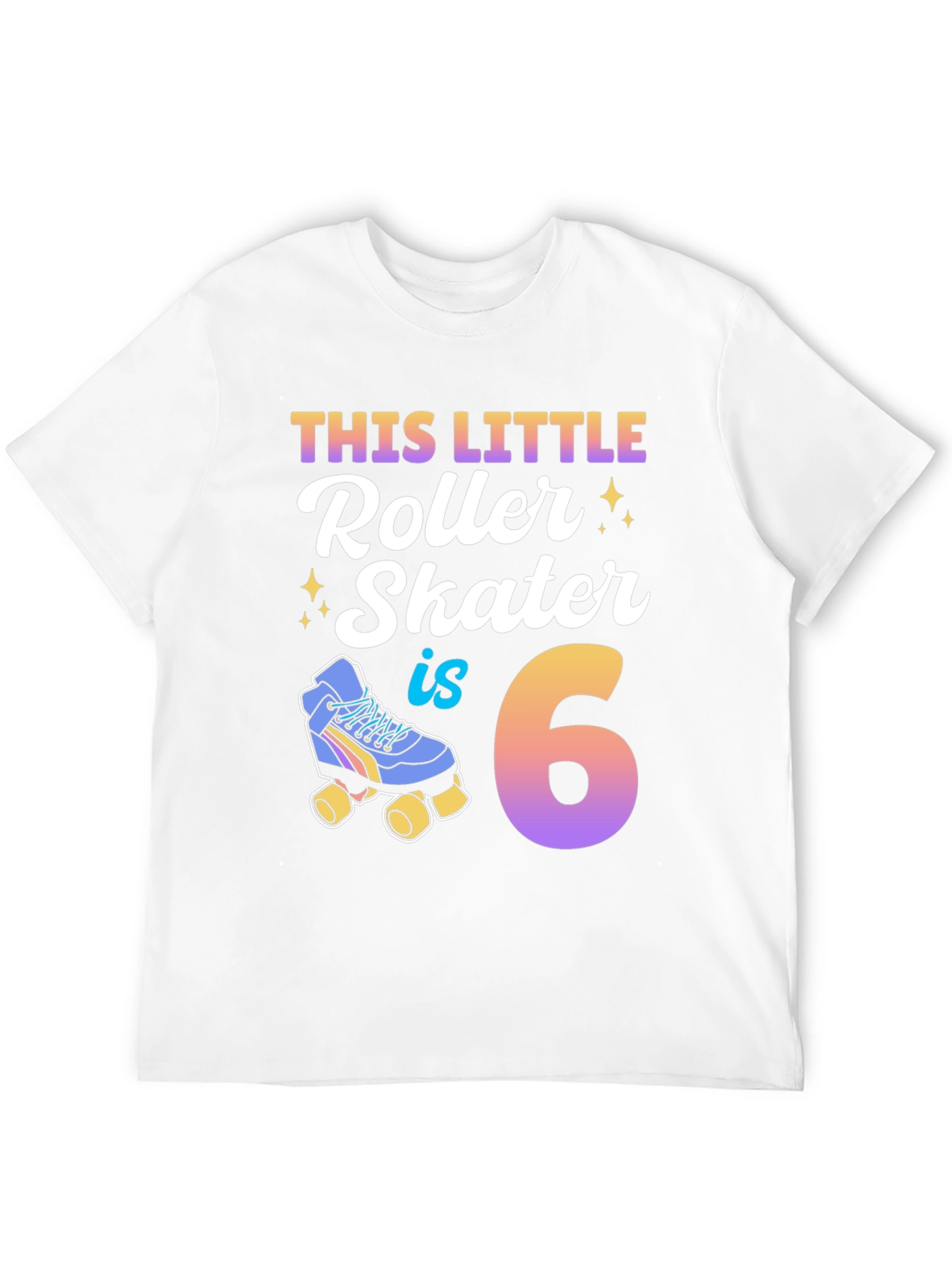 Black This Little Roller Skater is 6 Birthday Shirt view 12