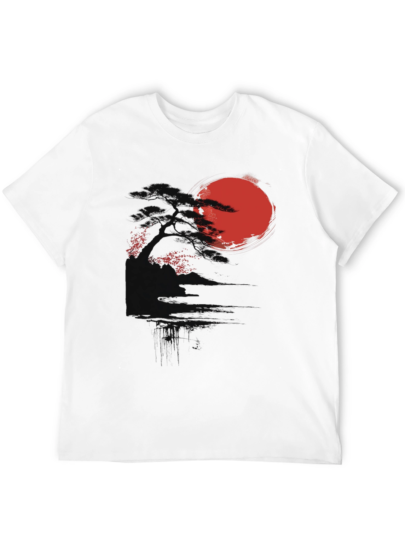 Black Rising Sun Graphic Tee - Black Cotton Blend view 12
