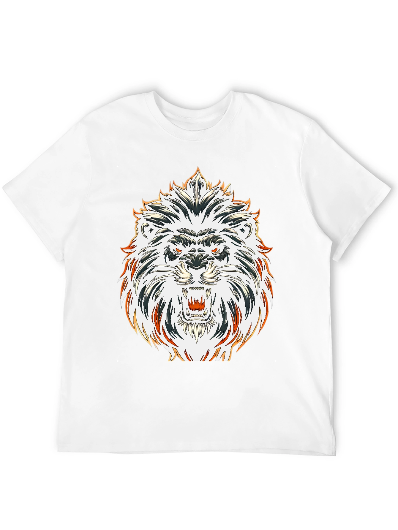 Black Bold Lion Graphic Tee - Black Cotton view 12