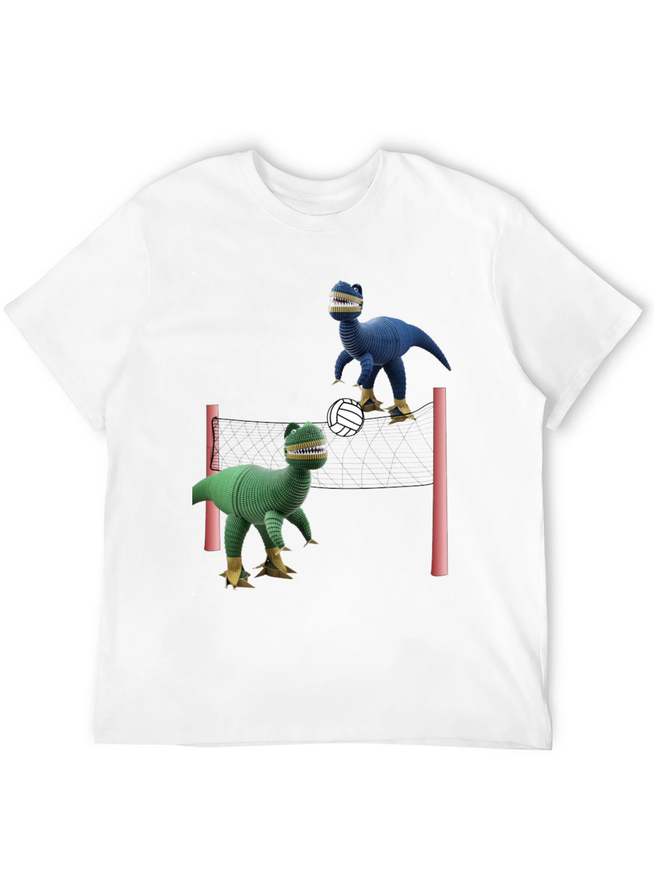 Black Dino Volleyball Black T-Shirt view 12