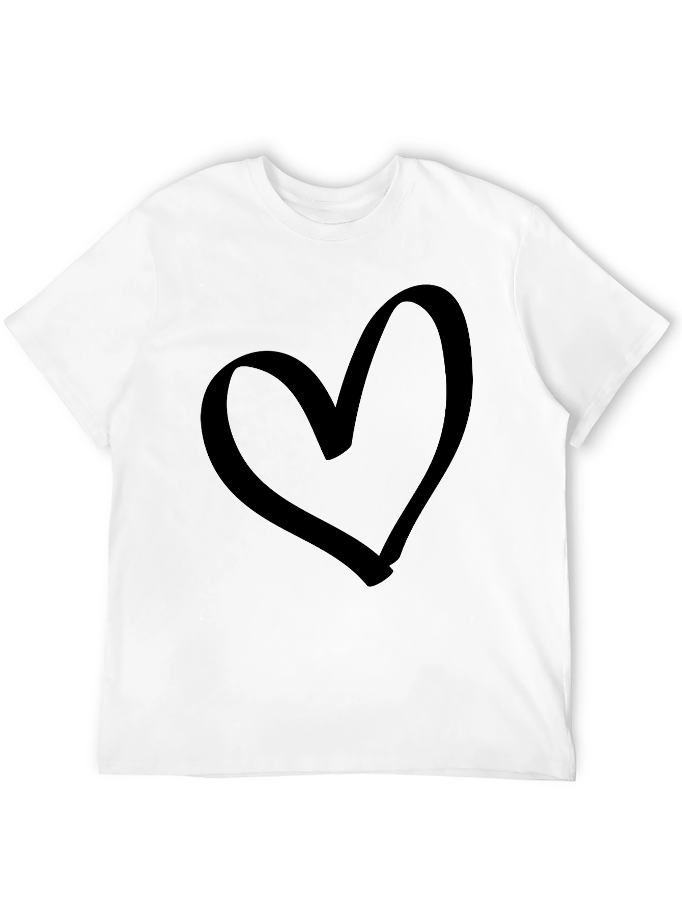 Black Heart Graphic Tee - Black Cotton Casual T-Shirt view 12