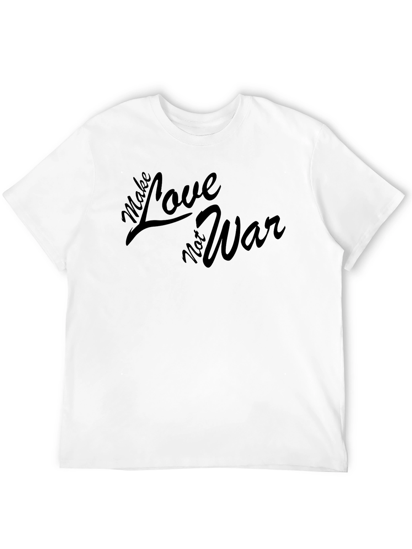 Black Make Love Not War Graphic Tee - Black Cotton T-Shirt view 12