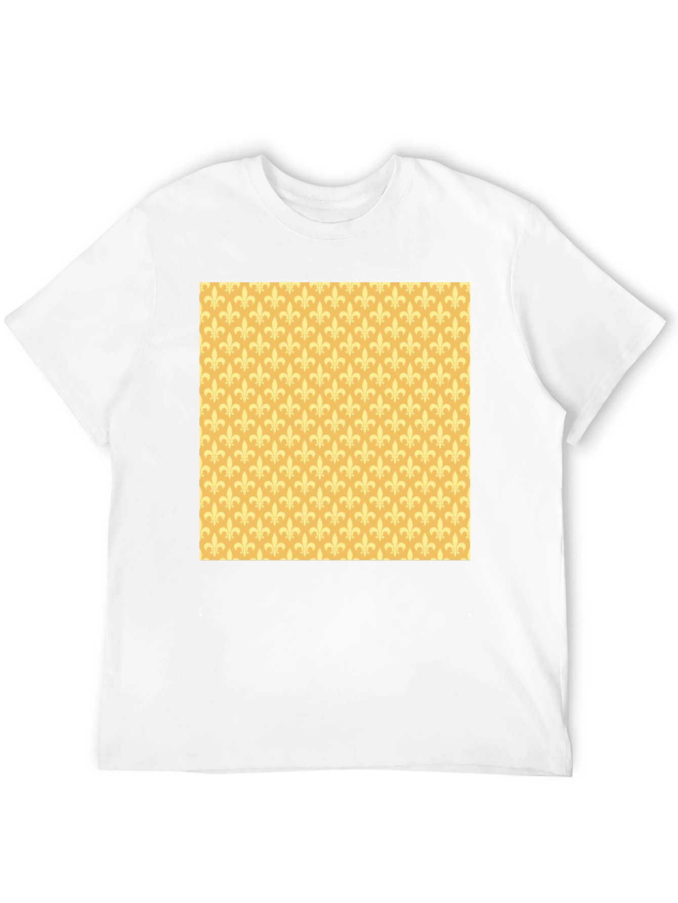 Black Fleur-de-Lis Pattern Tee - Stylish Casual Wear view 12