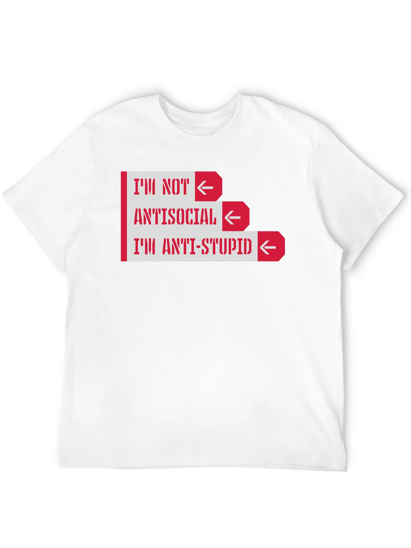 Black Anti-Stupid Graphic T-Shirt -  Funny Slogan Tee view 12