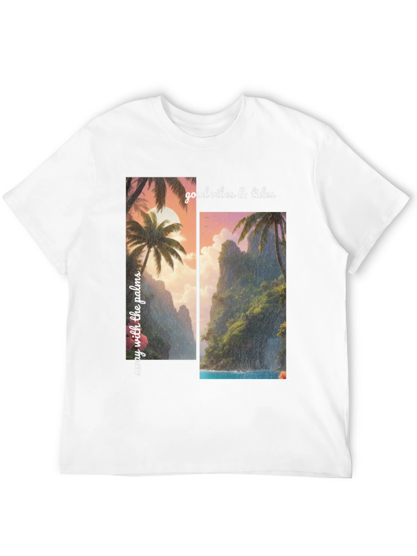 Tropical Vibes Graphic Tee - Sway with the Palms - 12