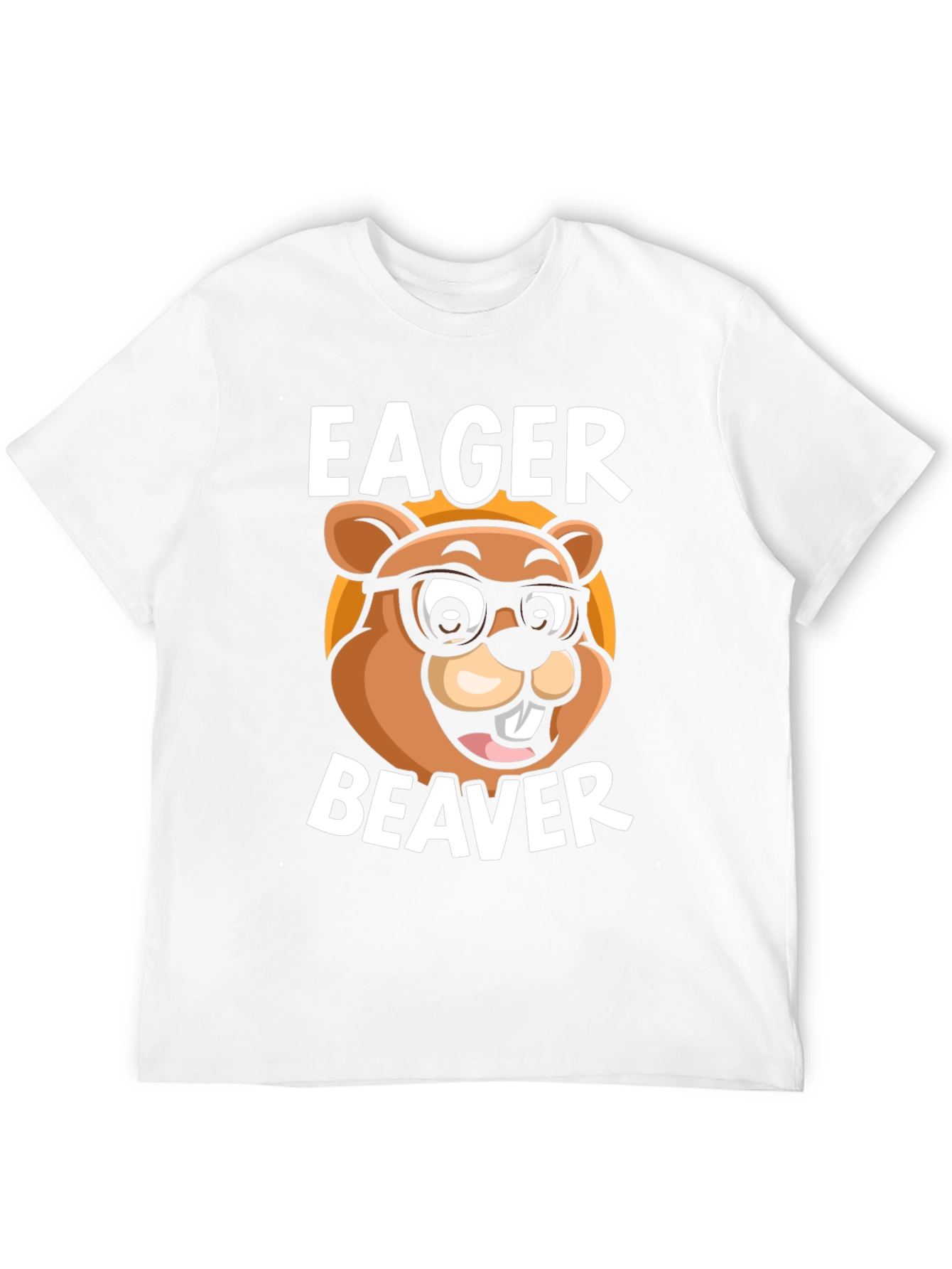 Black Eager Beaver Cartoon Graphic T-Shirt view 12