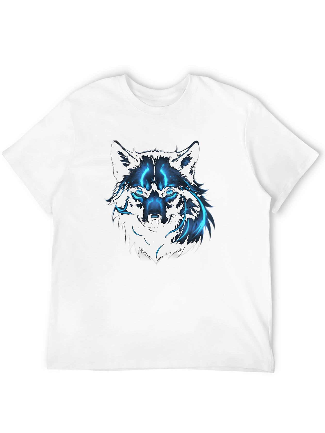 Black Men's Black Wolf Graphic T-Shirt view 12