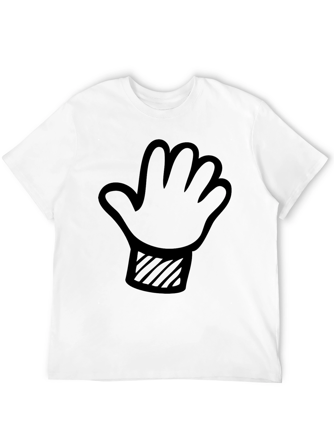 Black Novelty Cartoon Hand Graphic Tee - Casual Black T-Shirt view 12