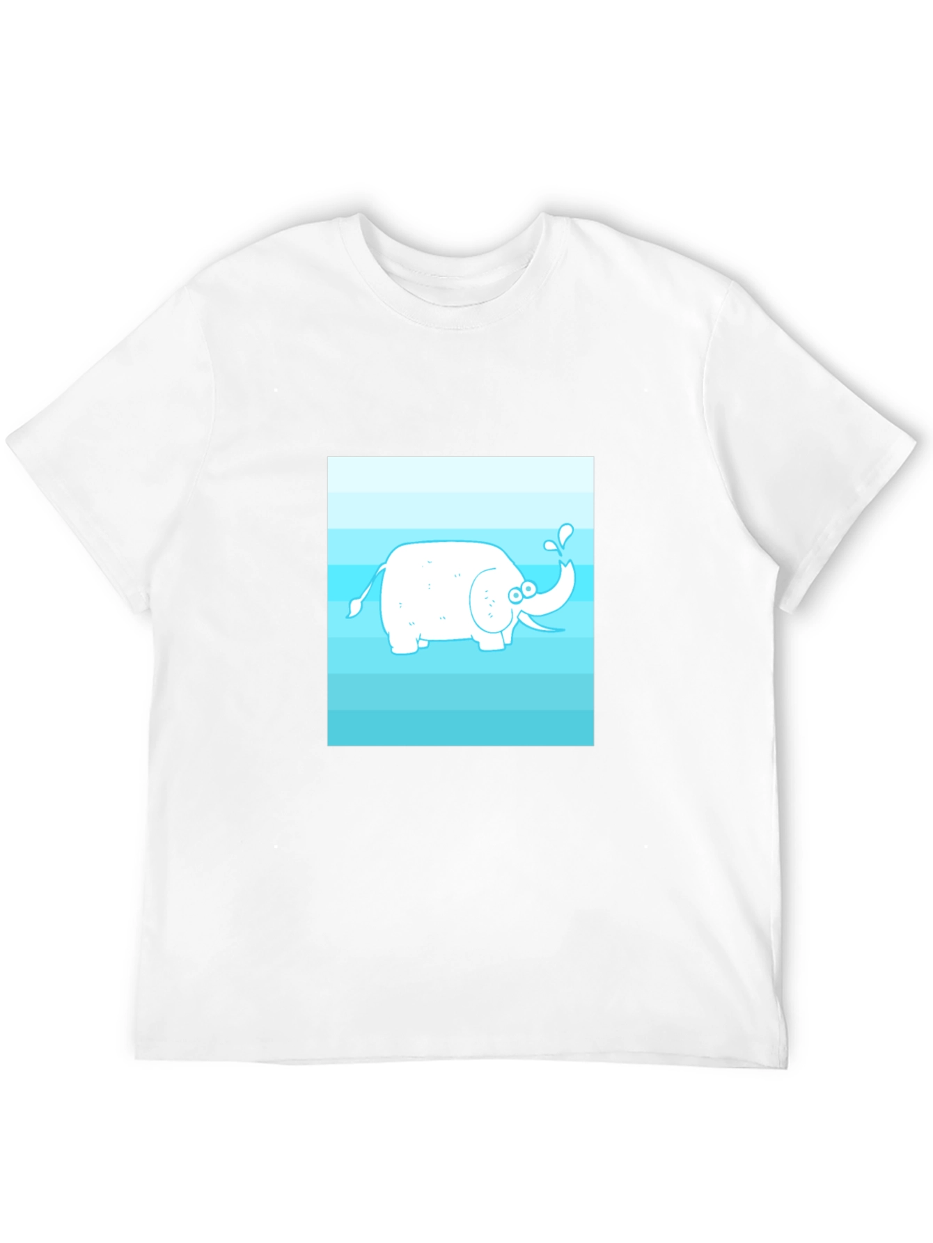 Black Cartoon Elephant Graphic Tee - Black Cotton Casual Shirt view 12