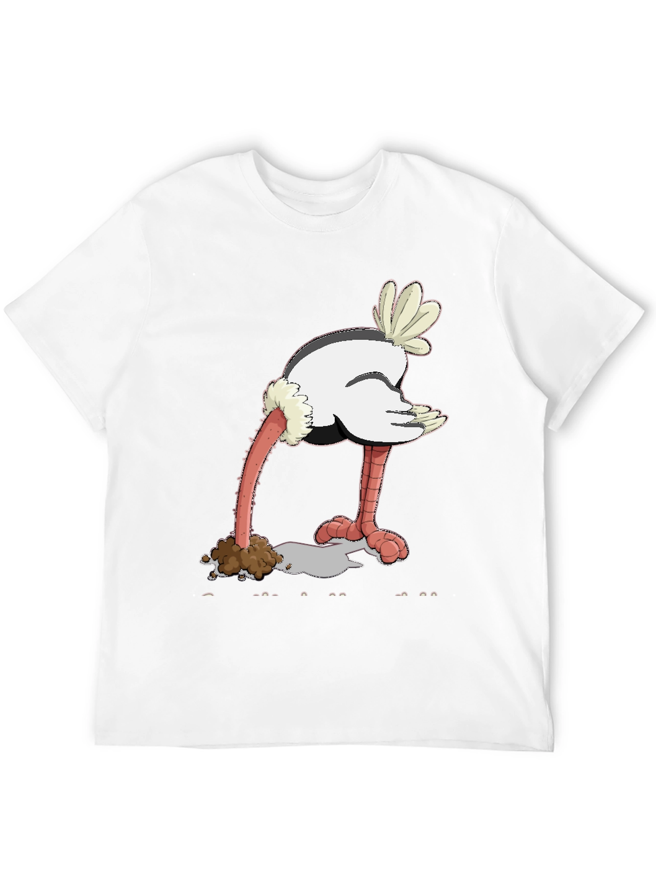 Black Ostrich Head in Sand Graphic Tee view 12