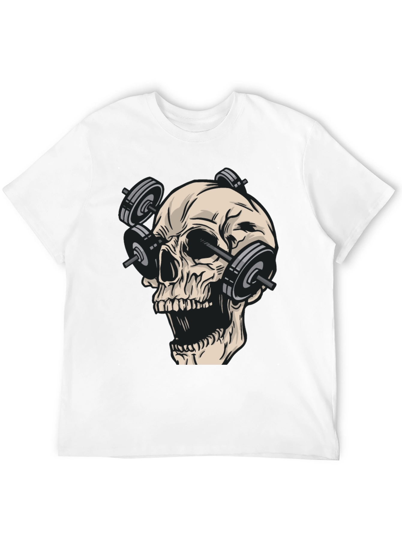 Black Skull Gym Weights Black T-Shirt view 12