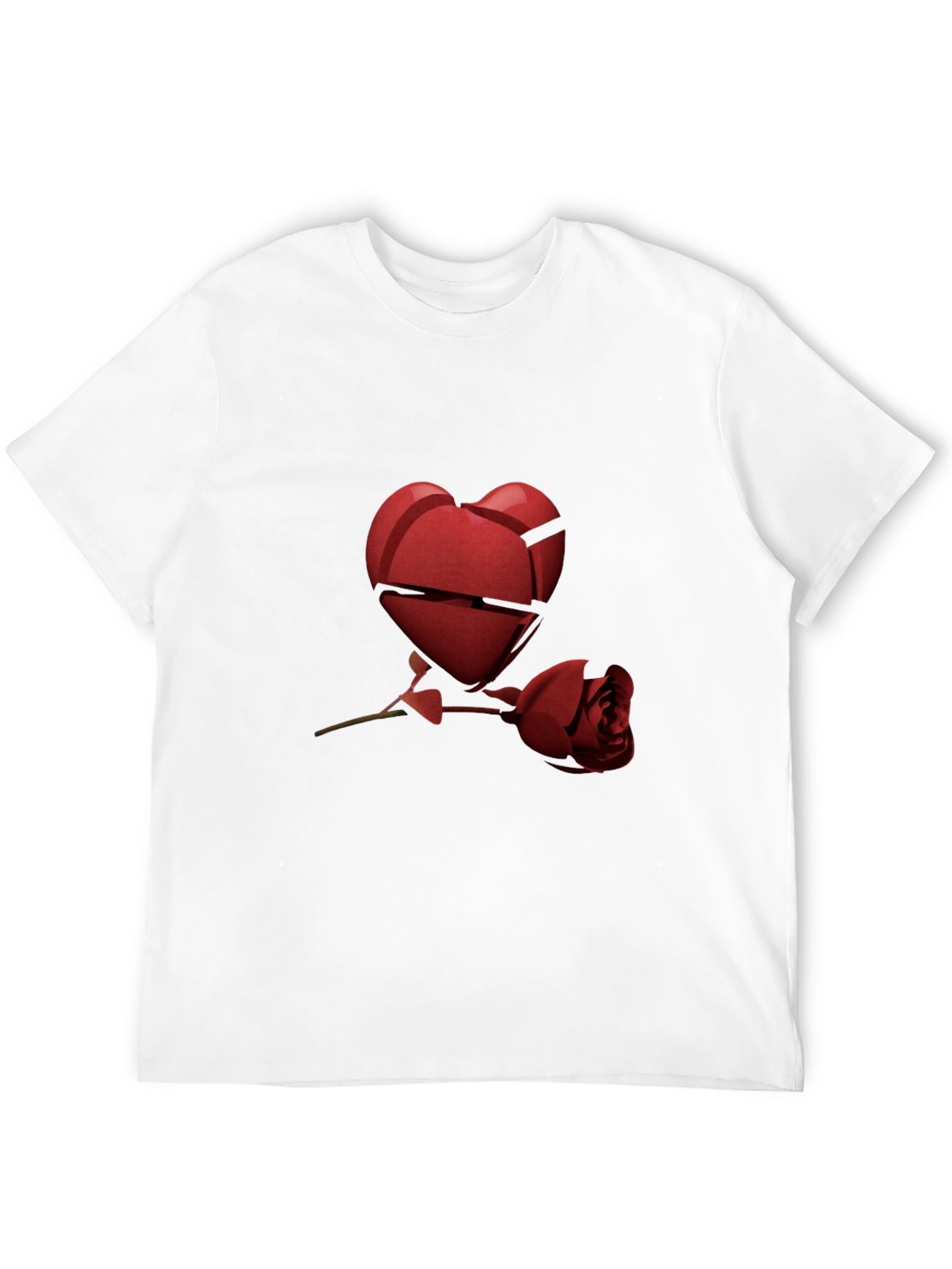 Black Heartbreak Rose Graphic Tee - Black Casual T-Shirt view 12