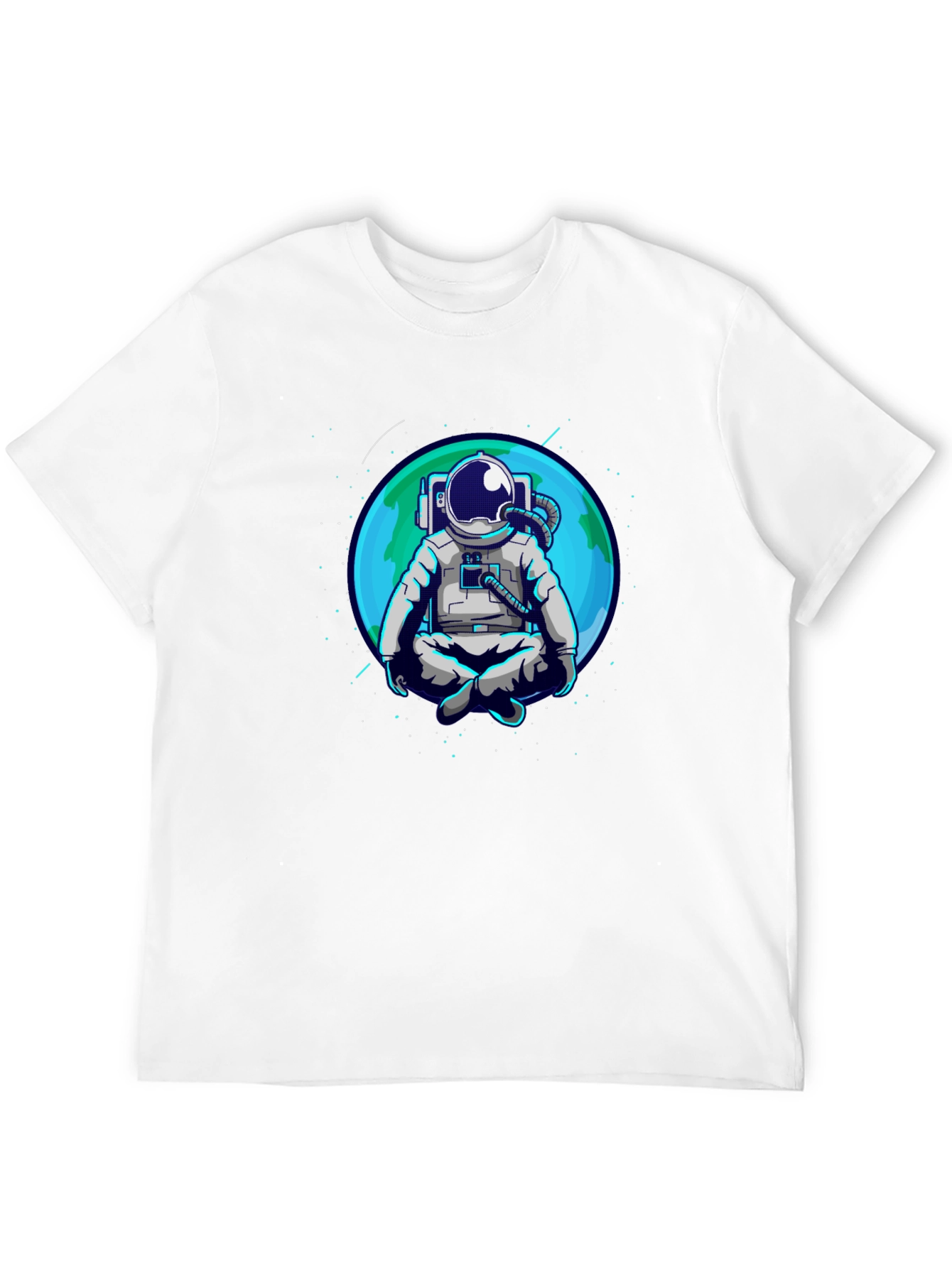 Black Meditating Astronaut T-Shirt - Space Zen Tee view 12